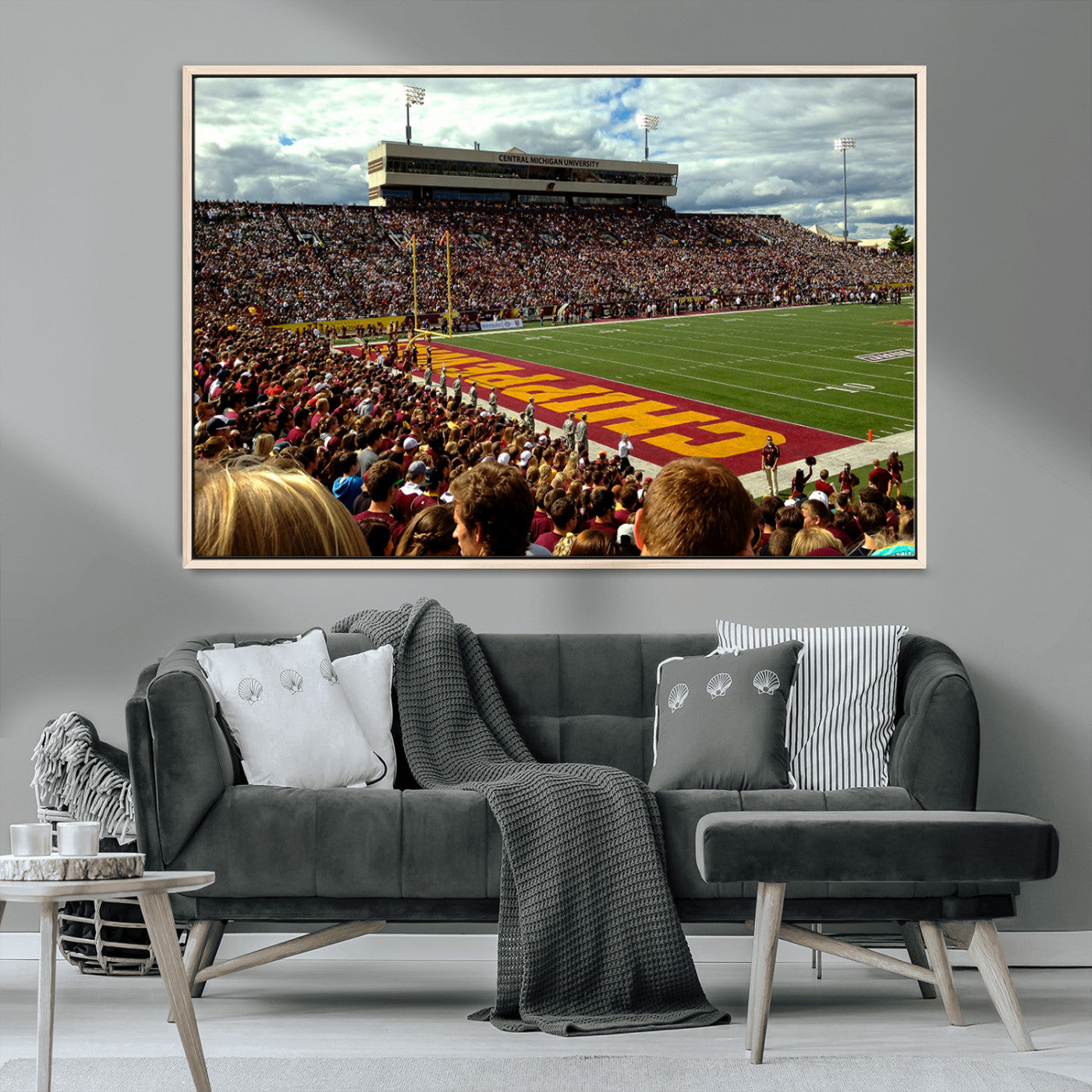 MGV-FC-36X24 - Central Michigan University Chippewas Football Team Print - Mount Pleasant Kelly/Shorts Stadium Wall
