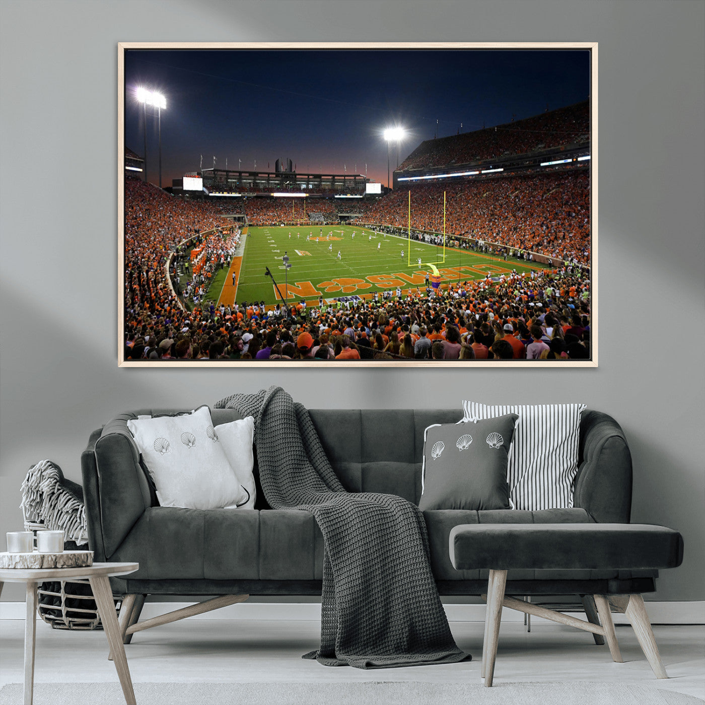 MGV-FC-36X24 - Clemson University Tigers Art Print, Football Team Print - Clemson Memorial Stadium Wall Art Canvas