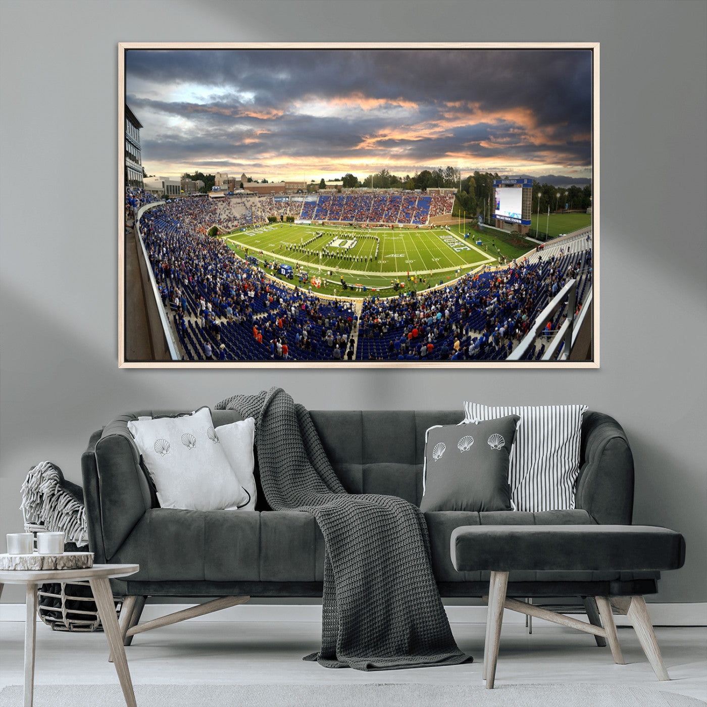 MGV-FC-36X24 - Duke University Blue Devils Football Team Print - Durham Wallace Wade Stadium Wall Art Canvas Print