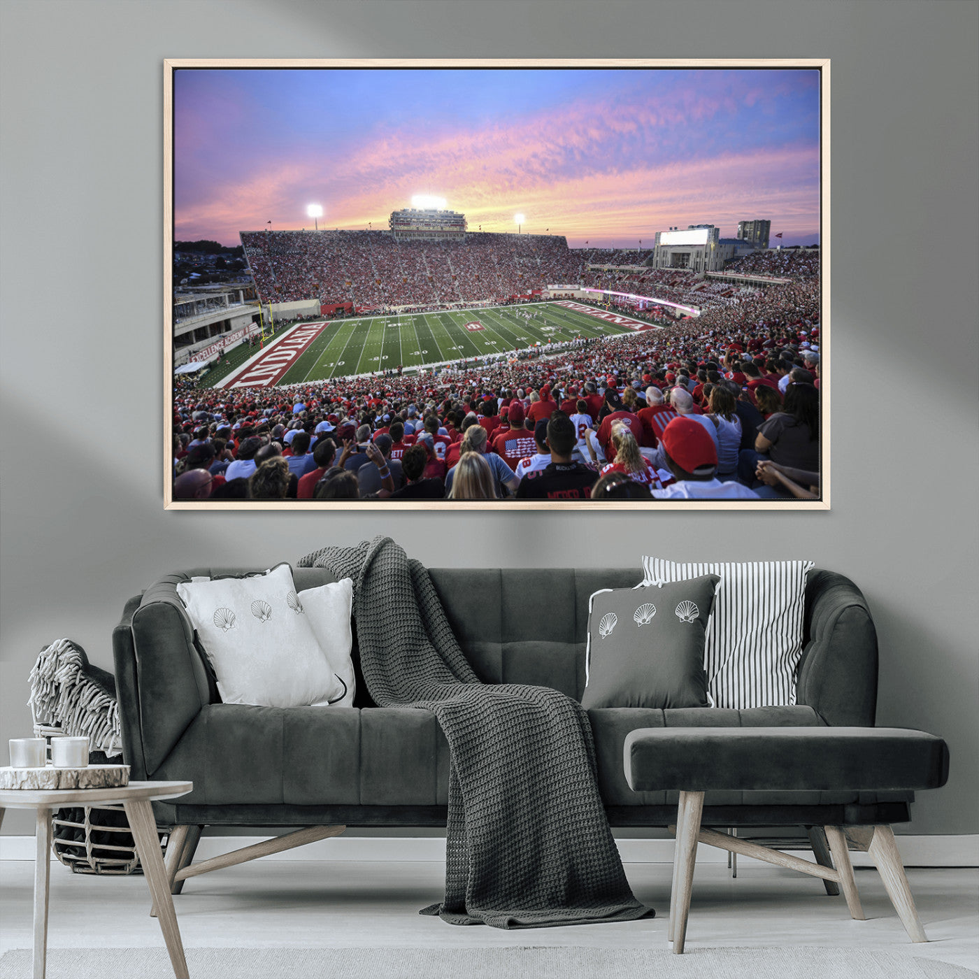 MGV-FC-36X24 - Indiana University Hoosiers Football Team Print - Bloomington Memorial Stadium Wall Art Canvas Print