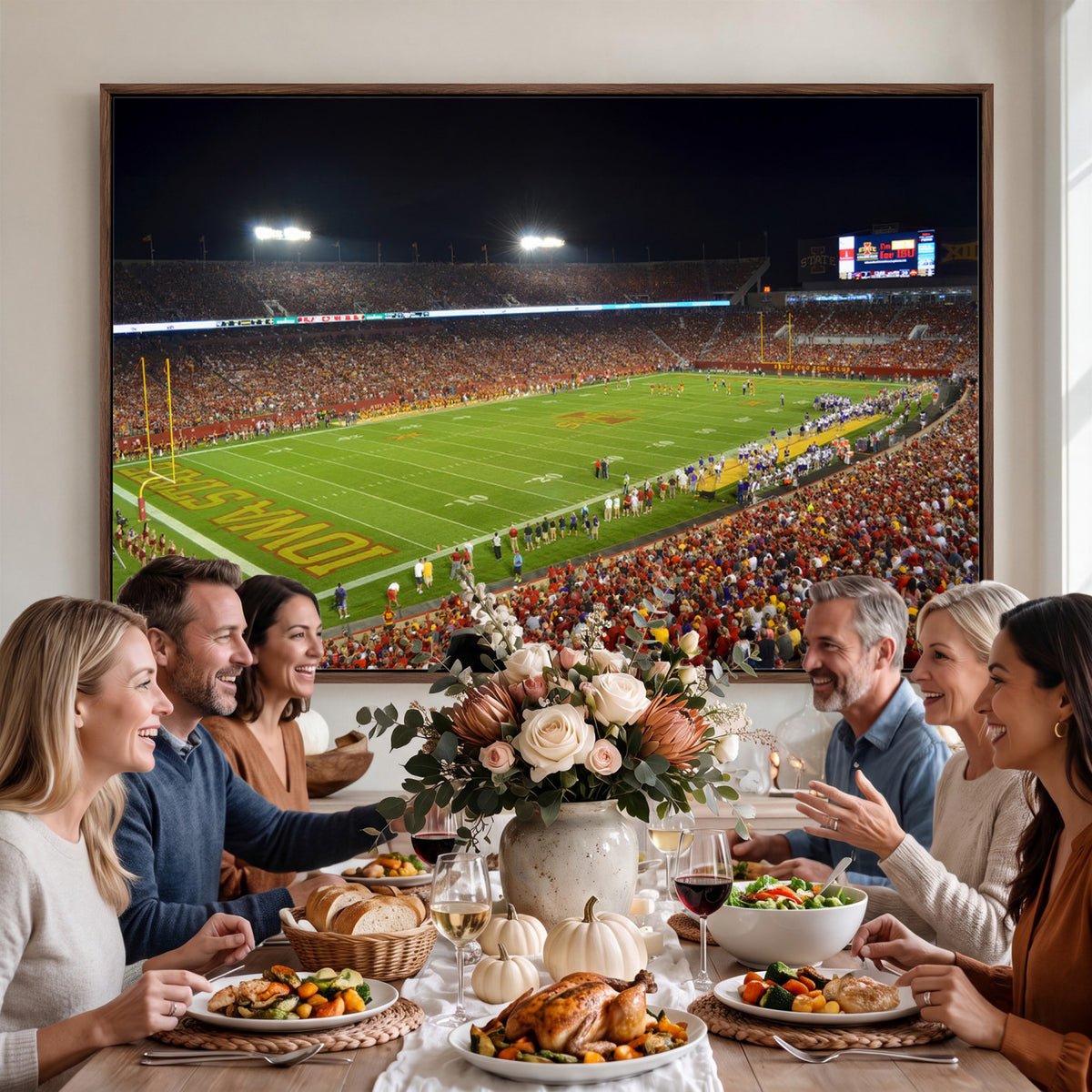 27211-MGV-CV-36X24 - Iowa State University Cyclones Football Team Print, Ames, Extra Large Game Room Wall Decor