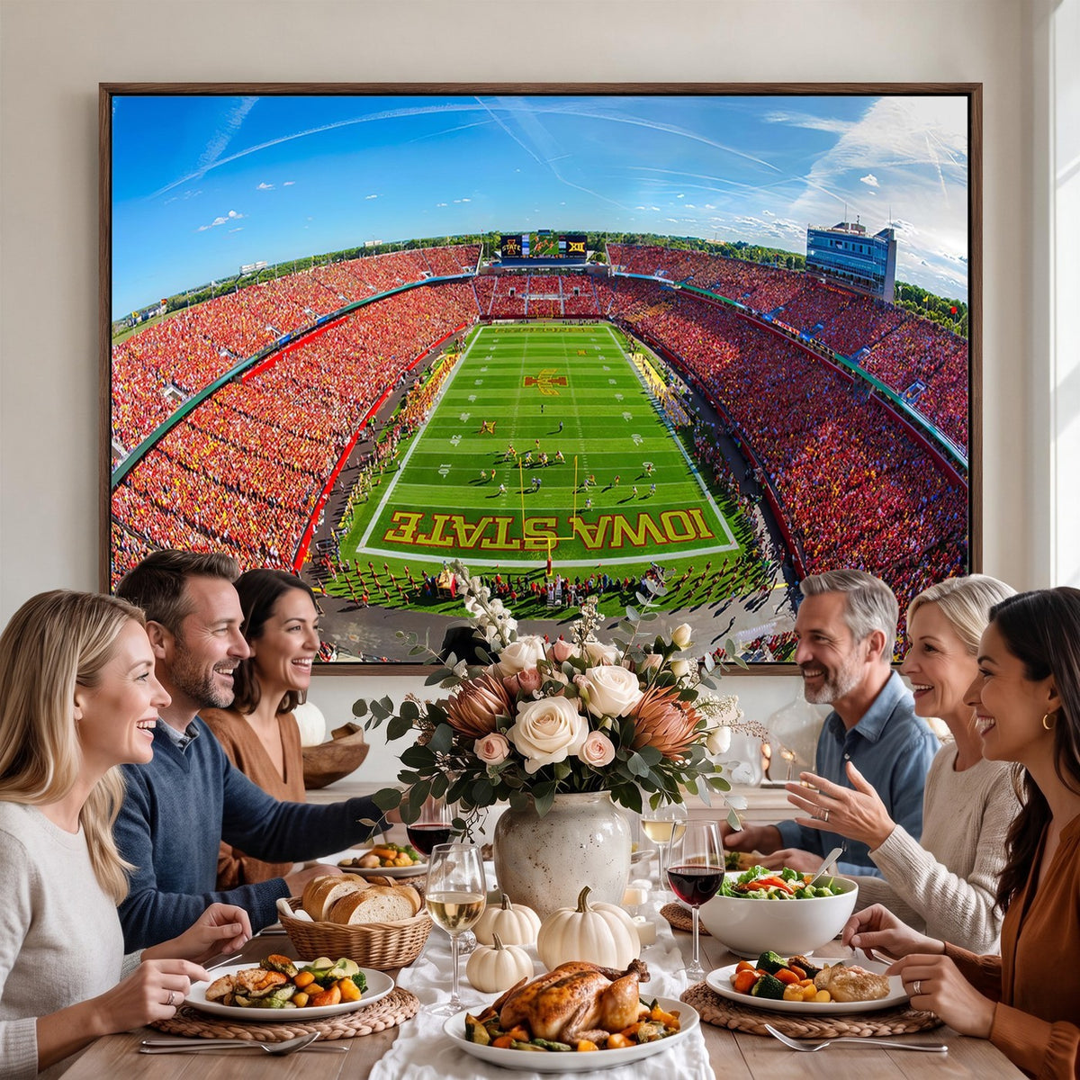36706-MGV-CV-24X16 - Iowa State University Cyclones Football Team Print, Ames, Framed and Ready to Hang