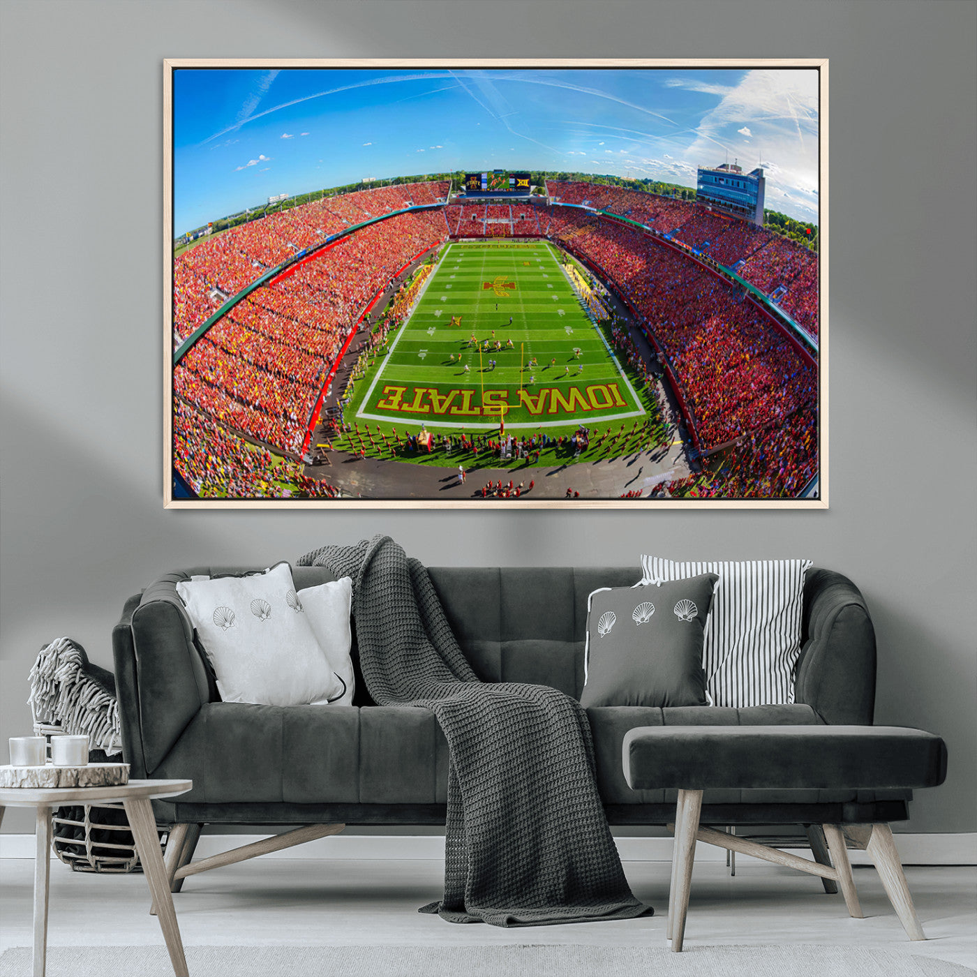MGV-FC-36X24 - Iowa State University Cyclones Football Team Print - Ames Jack Trice Stadium Art Canvas Print