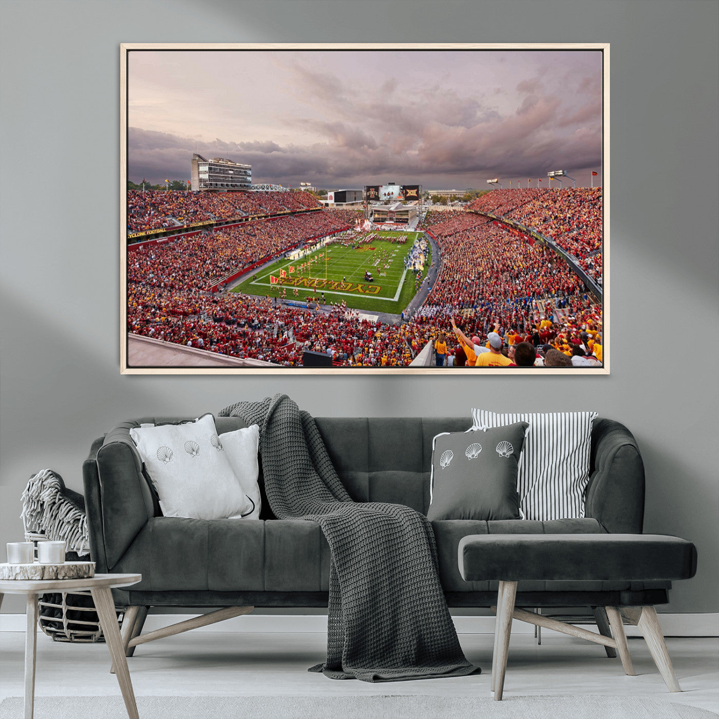 MGV-FC-36X24 - Iowa State University Cyclones Football Team Print - Ames Jack Trice Stadium Wall Art Canvas Print