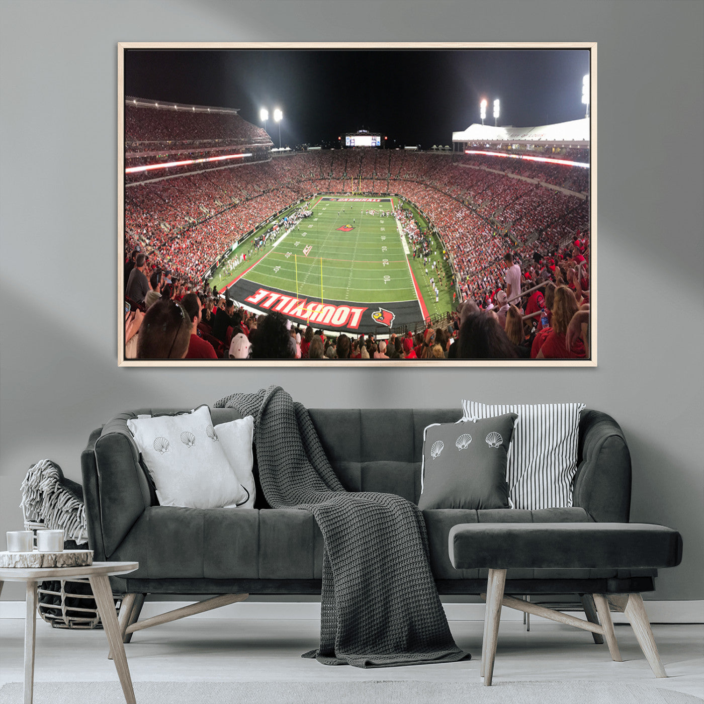 MGV-FC-36X24 - University of Louisville Cardinals Football Team Print - Louisville Cardinal Stadium Wall Art Canvas