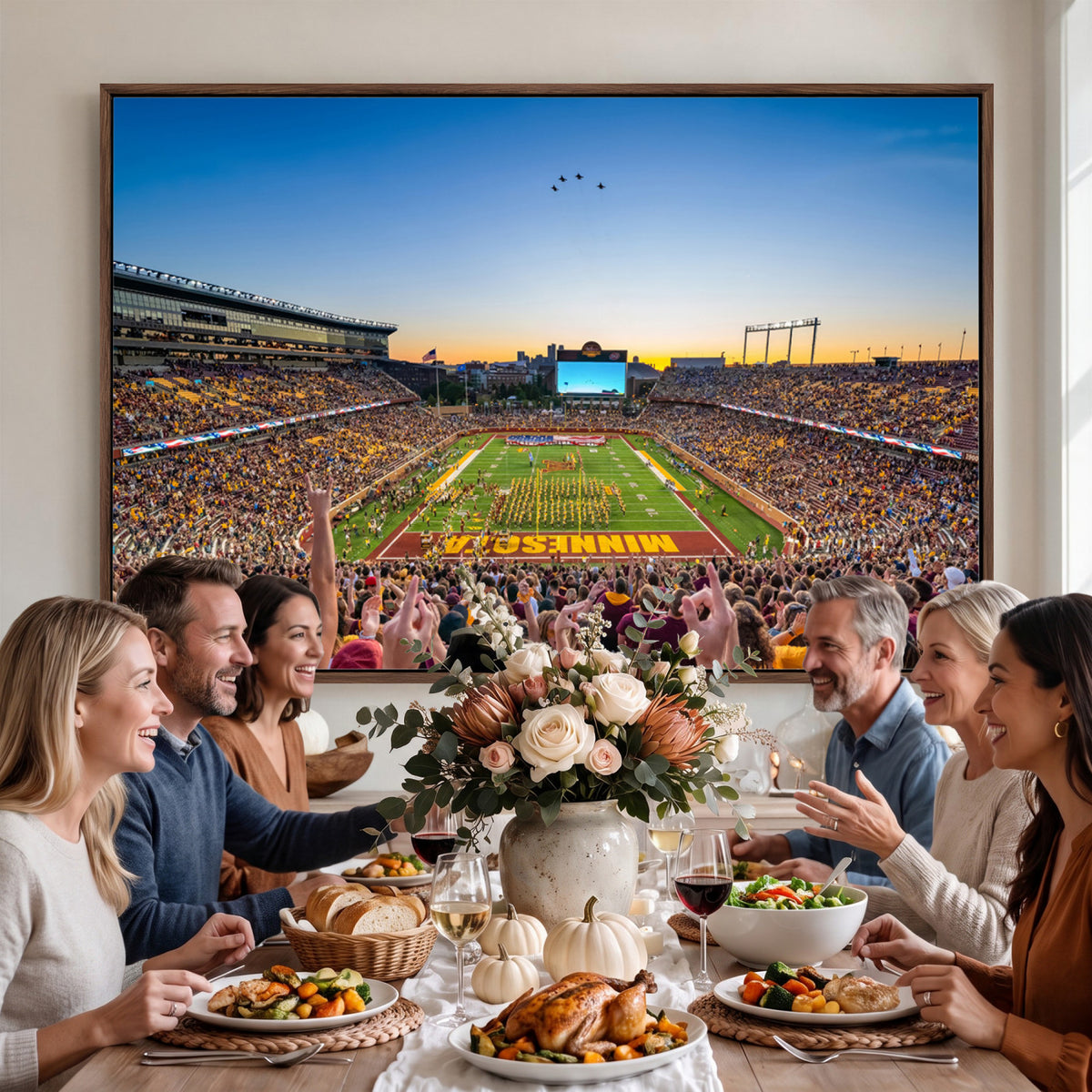 84421-MGV-CV-36X24 - University of Minnesota Golden Gophers Art Print, Football Team Print - Minneapolis Huntington Bank
