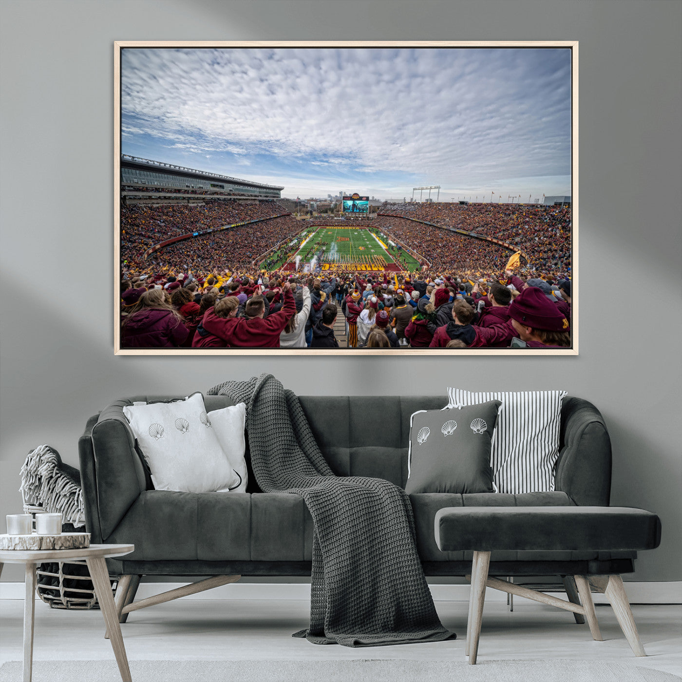 MGV-FC-36X24 - University of Minnesota Golden Gophers Football Team Print - Minneapolis Huntington Bank Stadium Art