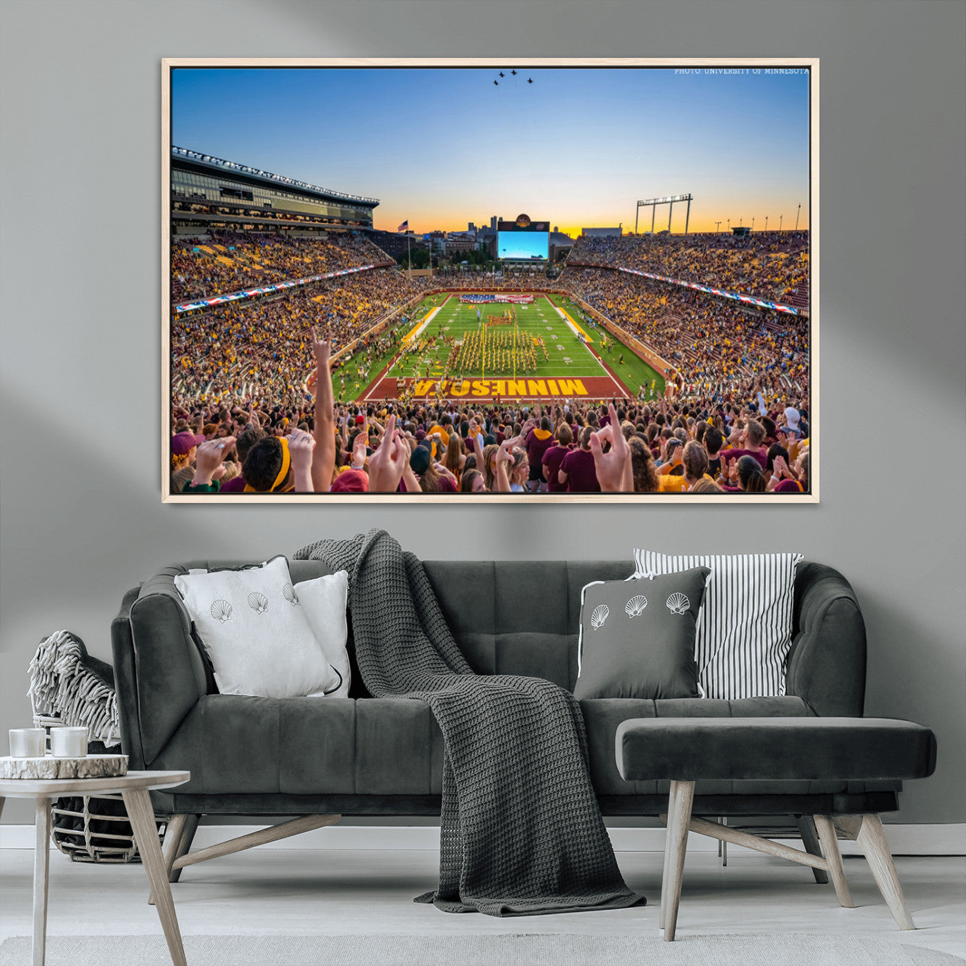 MGV-FC-36X24 - University of Minnesota Golden Gophers Football Team Print - Minneapolis Huntington Bank Stadium