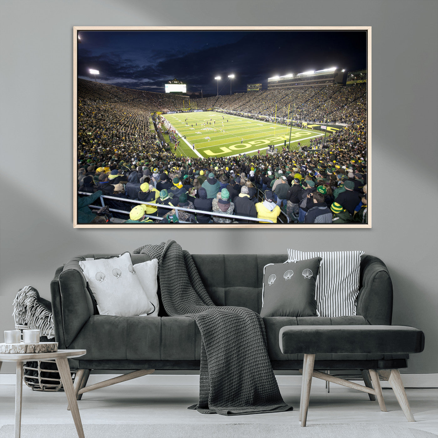 MGV-FC-36X24 - University of Oregon Ducks Football Team Print - Eugene Autzen Stadium Wall Art Canvas Print