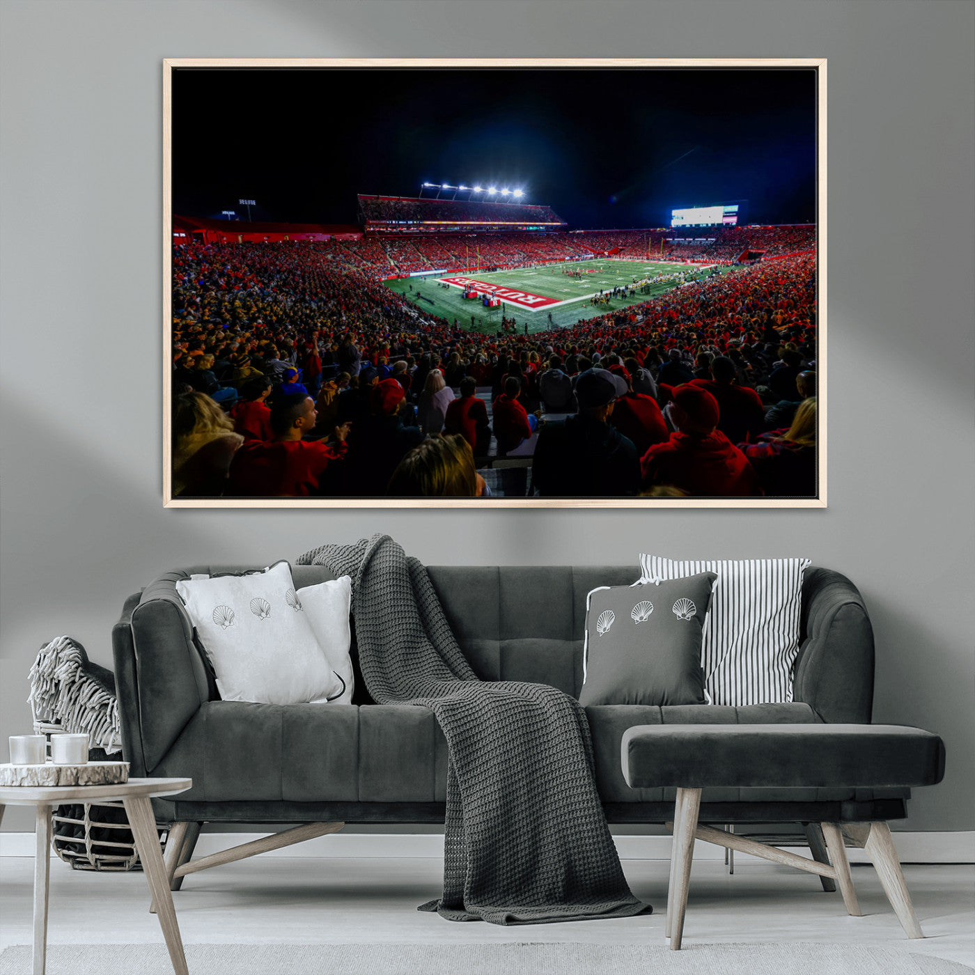 MGV-FC-36X24 - Rutgers Scarlet Knights Football Team Print - SHI Stadium, Piscataway Wall Art Canvas Print