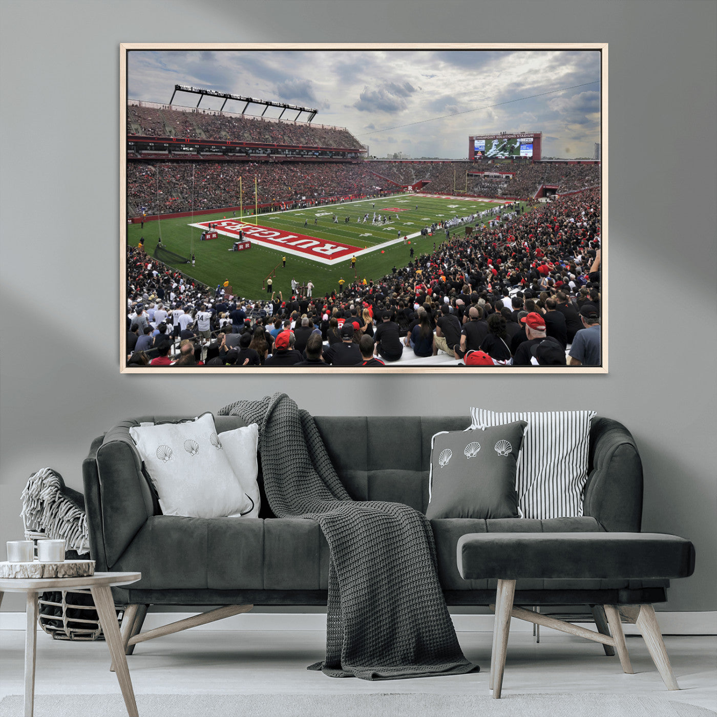MGV-FC-36X24 - Rutgers Scarlet Knights Football Team Print - SHI Stadium, Piscataway Wall Art Canvas Print