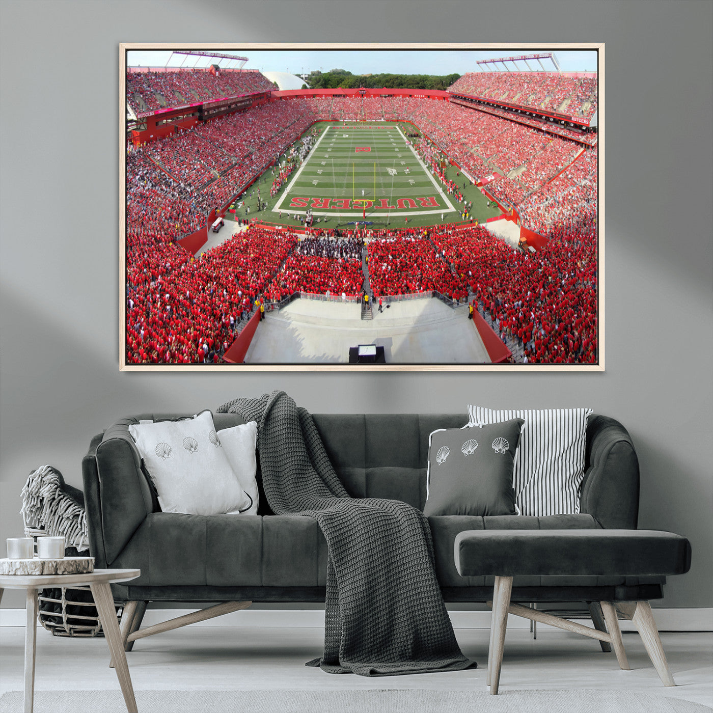 MGV-FC-36X24 - Rutgers Scarlet Knights Football Team Print - Piscataway SHI Stadium Wall Art Canvas Print