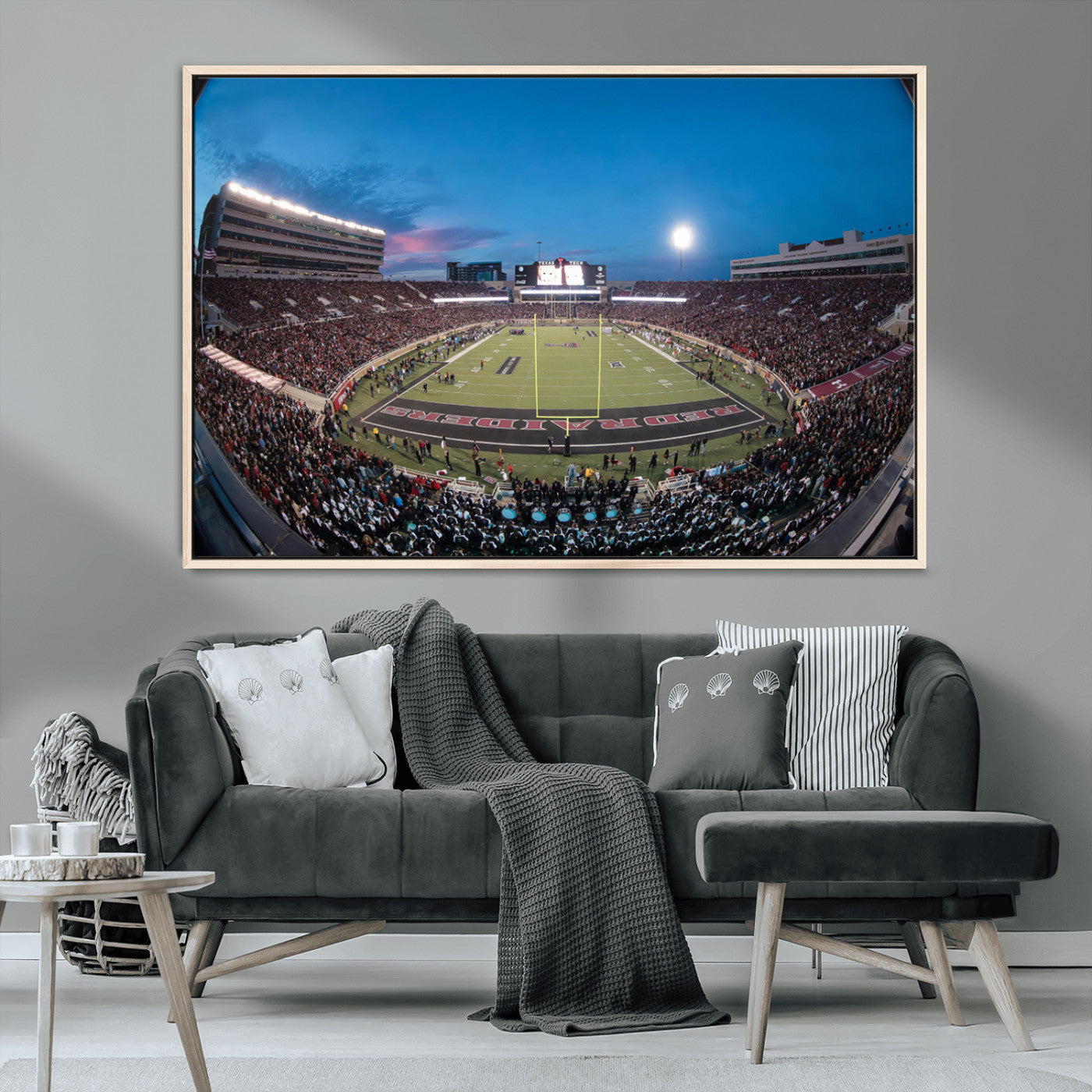 MGV-FC-36X24 - Texas Tech Red Raiders Canvas, Framed Football Team Print - Lubbock Jones AT&T Stadium Wall Art