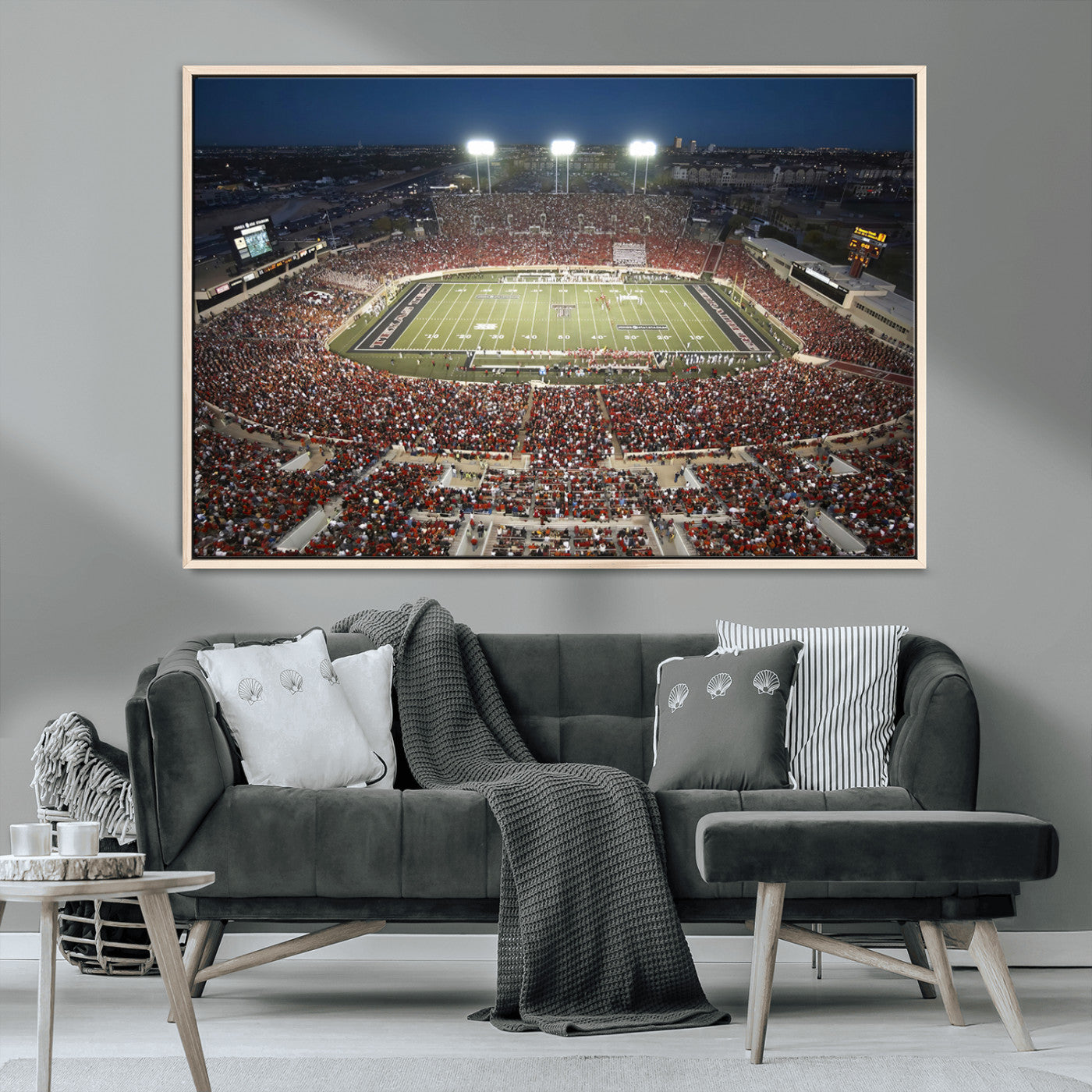 MGV-FC-36X24 - Texas Tech Red Raiders Football Team Print - Lubbock Jones AT&T Stadium Wall Art Canvas Print