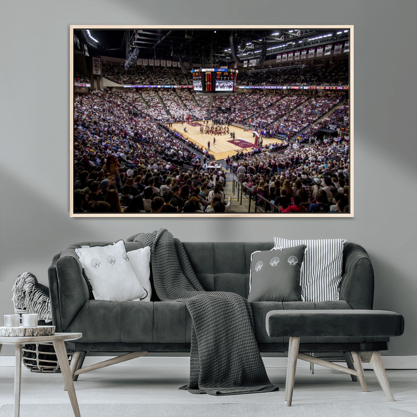 MGV-FC-36X24 - University of Nebraska Cornhuskers Basketball Team Print - Lincoln Red Arena Wall Art Canvas Print