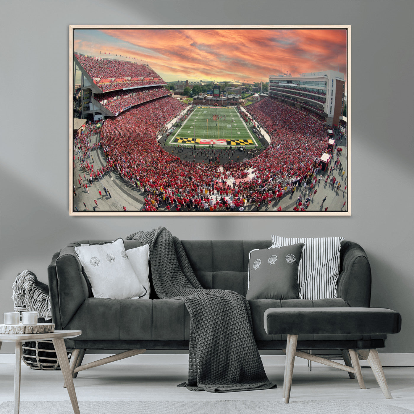 MGV-FC-36X24 - University of Maryland Terrapins Football Team Print - College Park SECU Stadium Wall Art Canvas