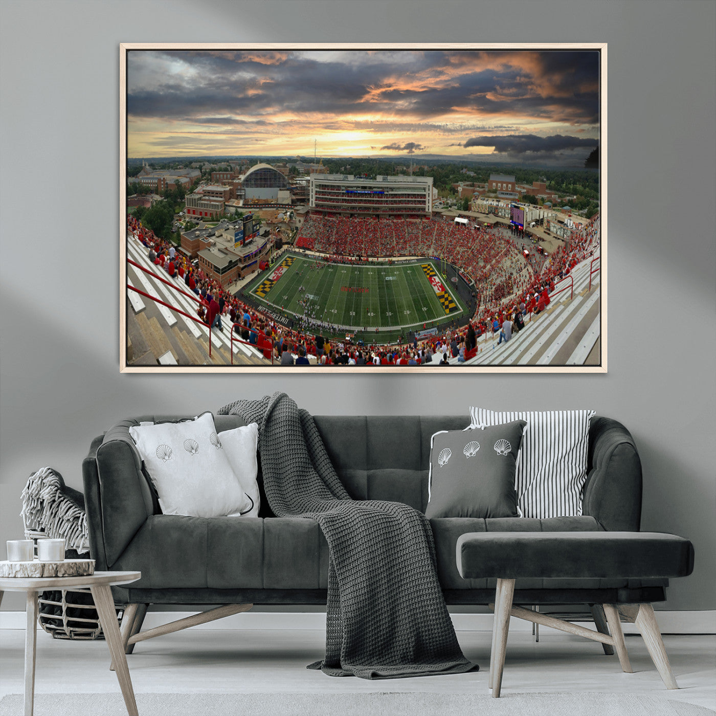 MGV-FC-36X24 - University of Maryland Terrapins Football Team Print - College Park SECU Stadium Wall Art Canvas
