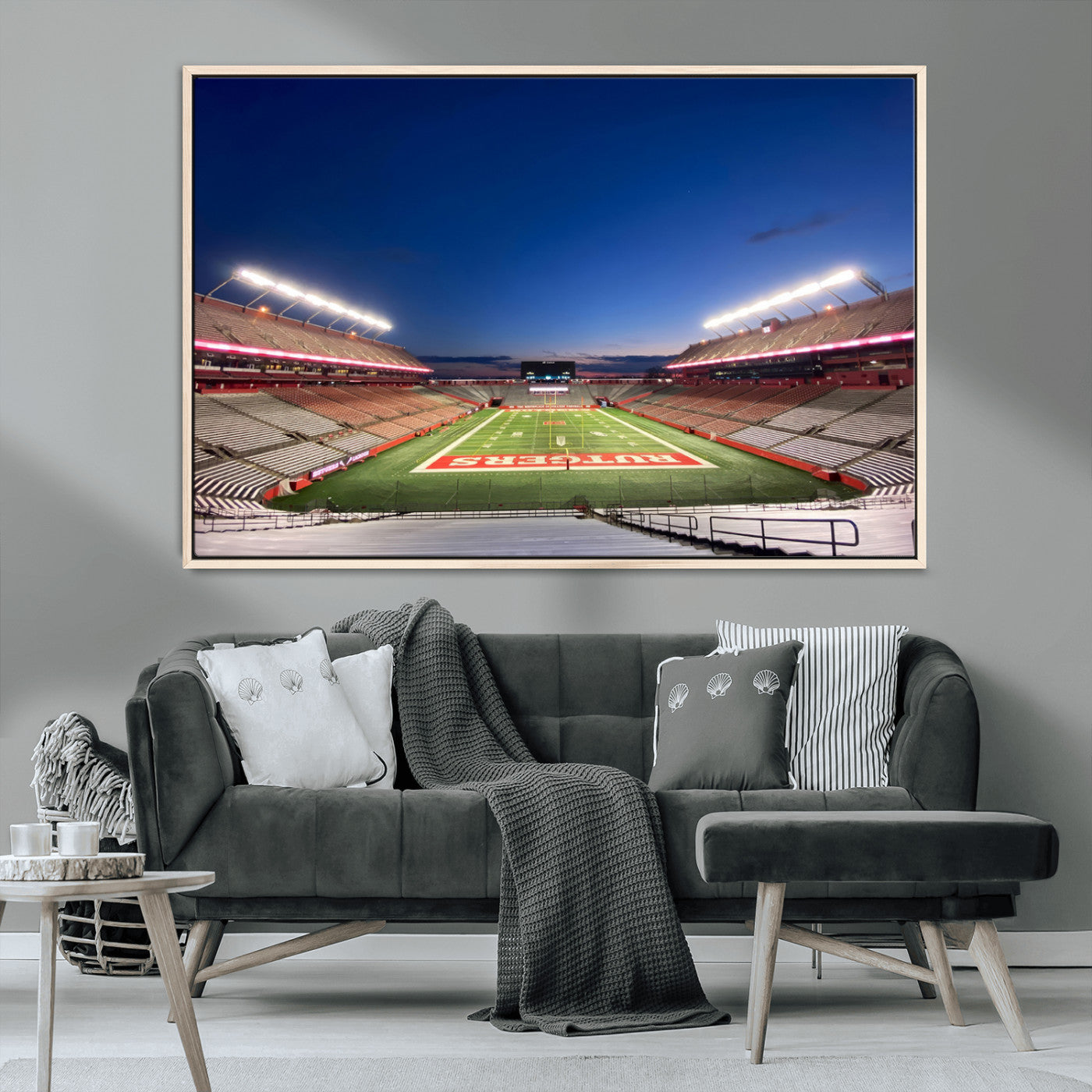 MGV-FC-36X24 - Rutgers Scarlet Knights Football Team Print - Piscataway SHI Stadium Wall Art Canvas Print
