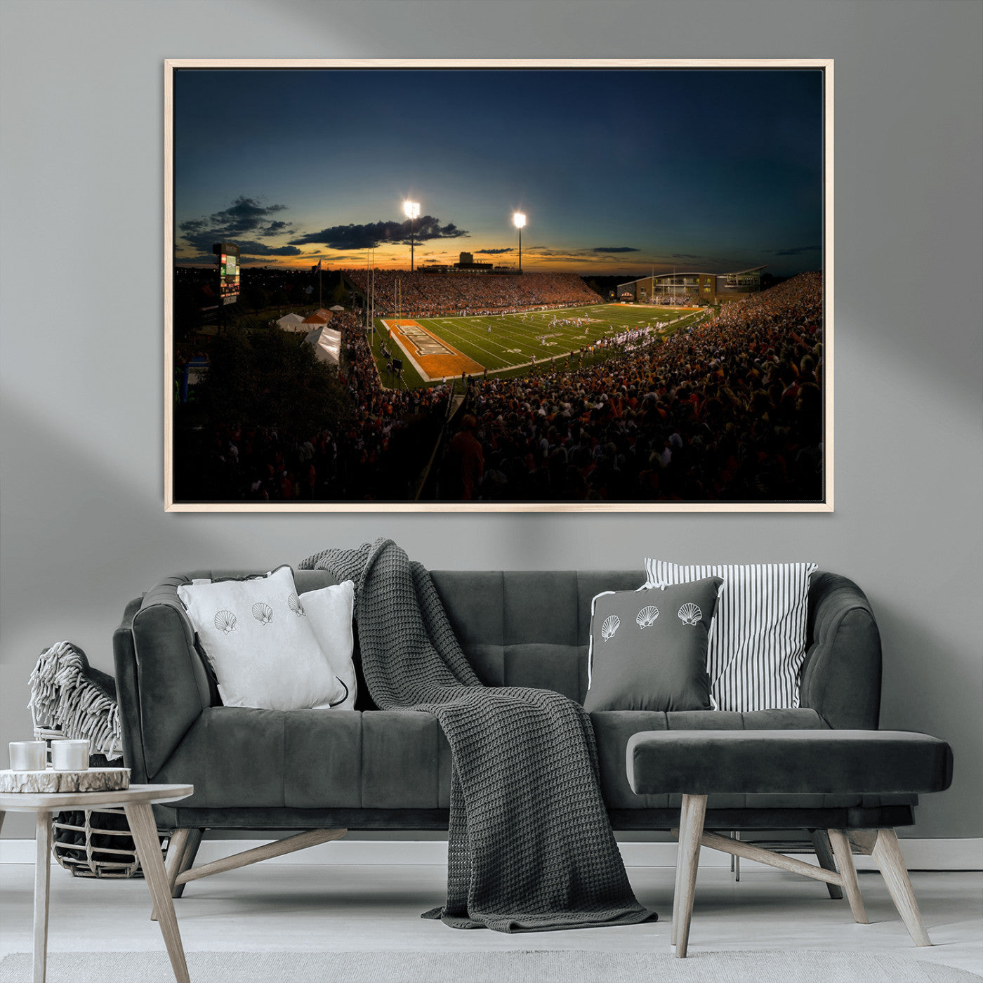 MGV-FC-36X24 - Ball State Cardinals Football Team Print - Muncie Scheumann Stadium Wall Art Canvas Print