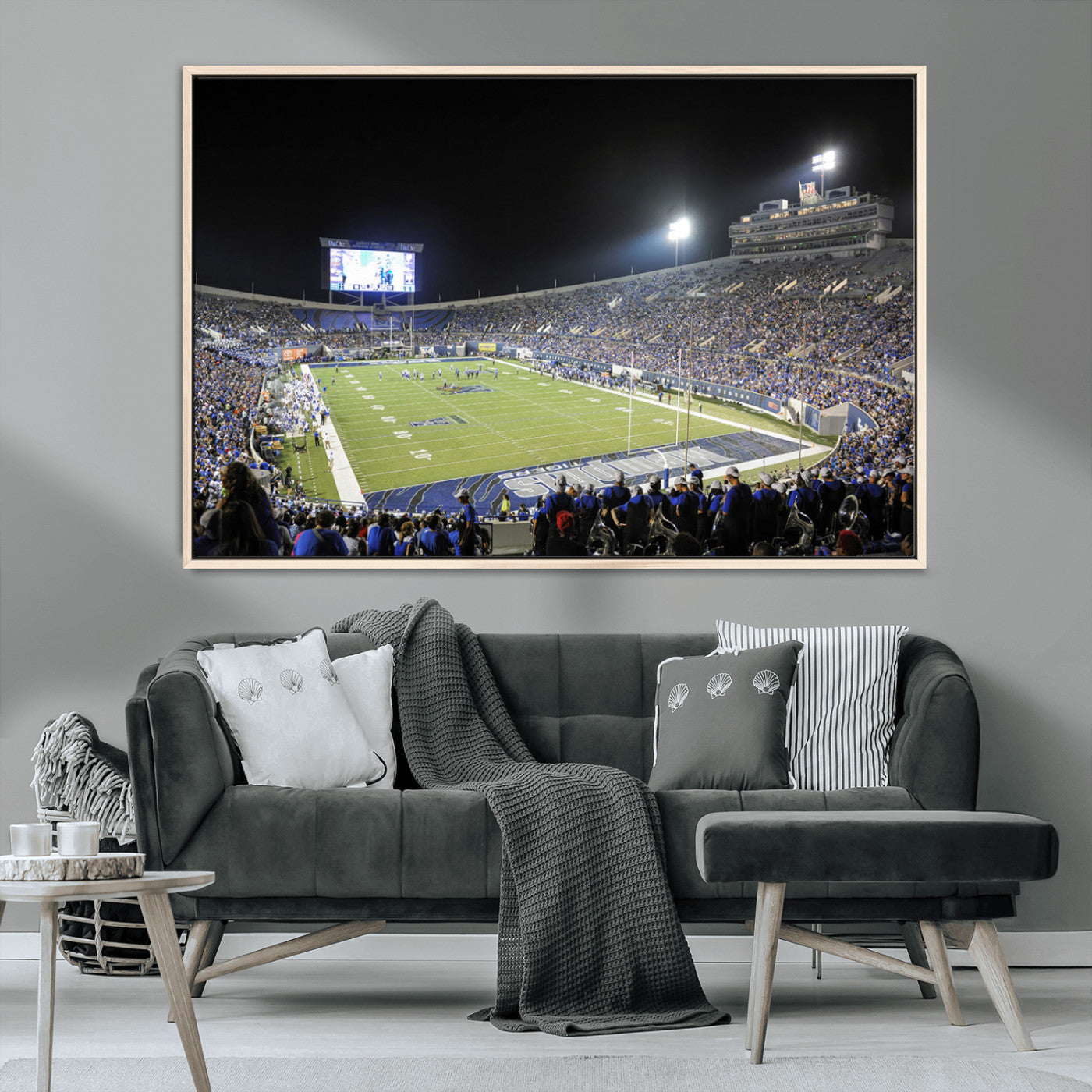 MGV-FC-36X24 - University of Memphis Tigers Football Team Print - Memphis Simmons Bank Liberty Stadium Wall Art