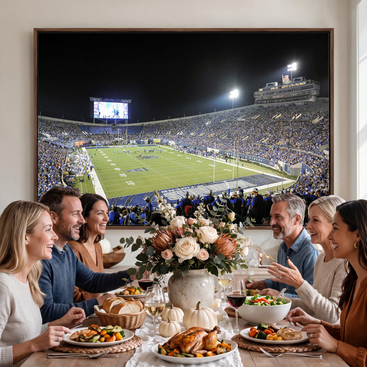 10894-PAN-FL-20X10 - University of Memphis Tigers Football Team Print - Memphis Simmons Bank Liberty Stadium Wall Art