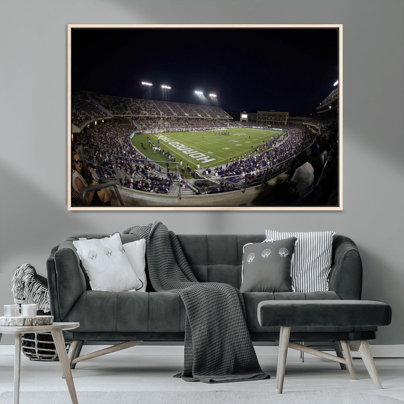 MGV-FC-36X24 - TCU Horned Frogs Football Team Print - Fort Worth Amon G. Carter Stadium Wall Art Canvas Print.