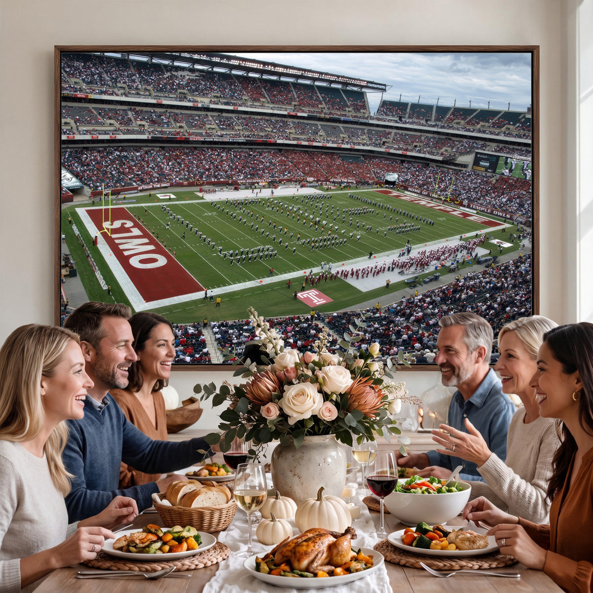 15310-PAN-FL-20X10 - The Temple University Owls Athletics Team Print - Philadelphia Lincoln Financial Field Stadium Wall