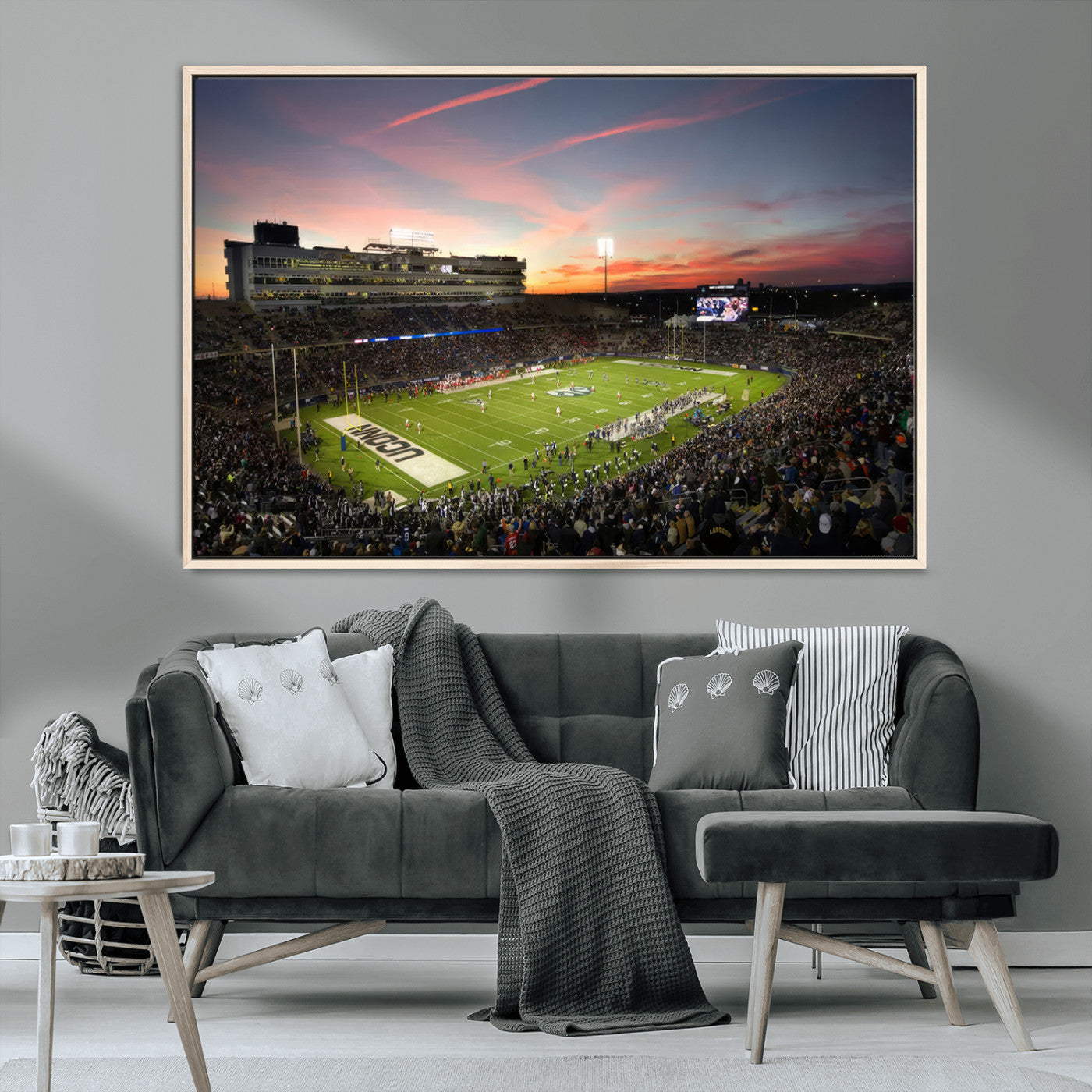 MGV-FC-36X24 - The University of Connecticut UCONN Huskies Football Team Print - East Hartford Pratt & Whitney