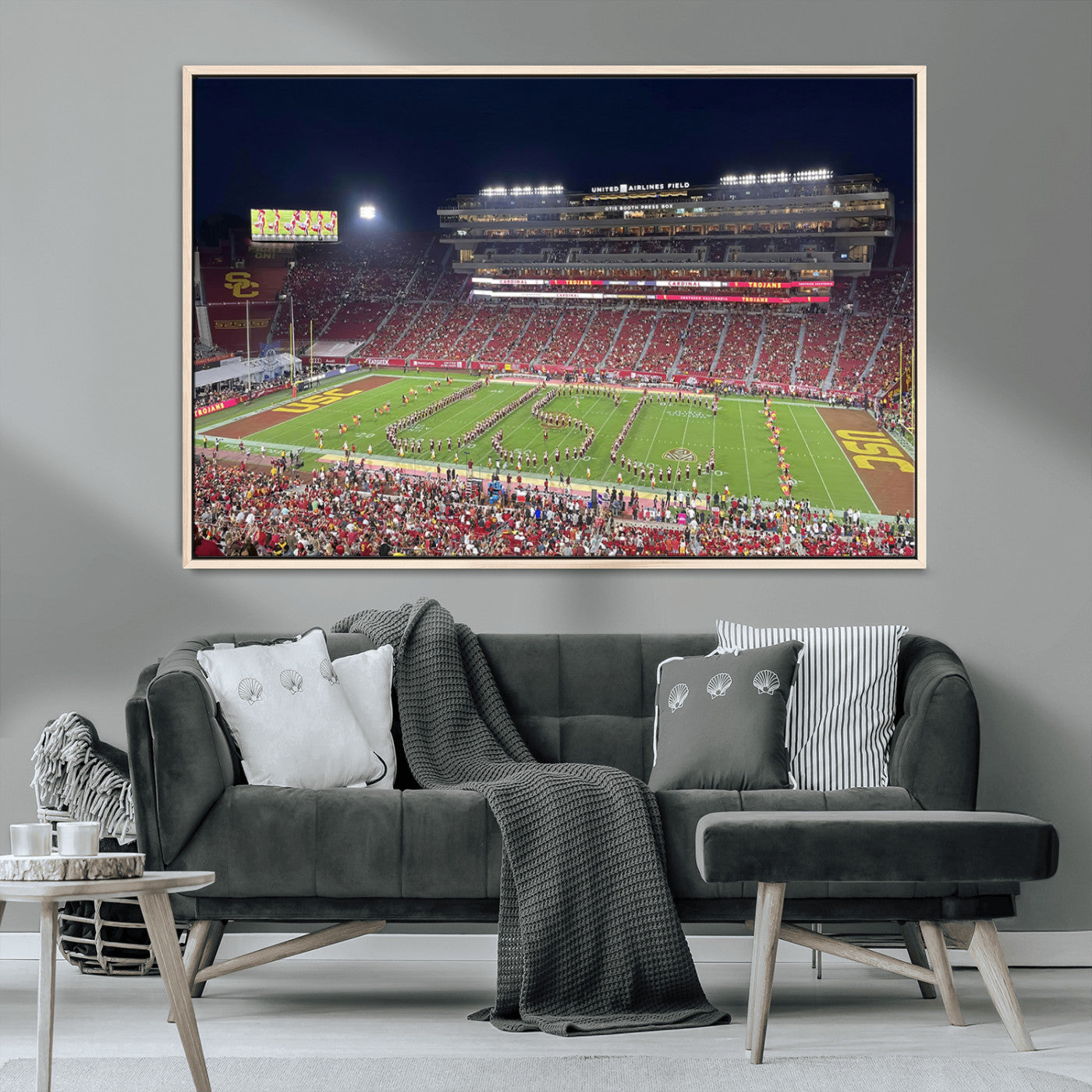 MGV-FC-36X24 - The University of Southern California USC Trojans Football Team Print - Los Angeles Memorial