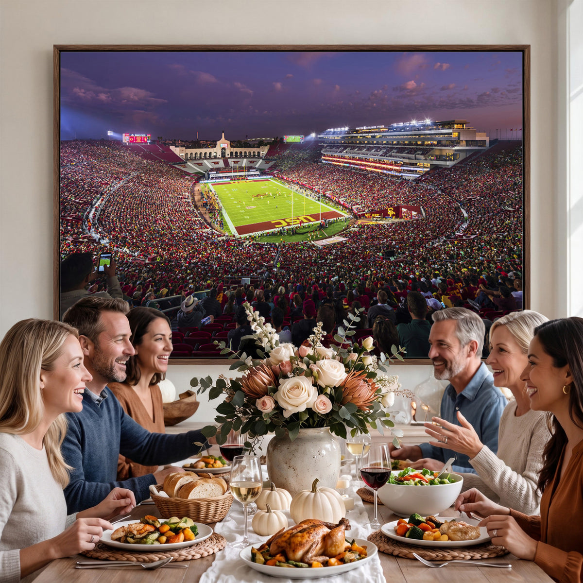 73373-MGV-CV-36X24 - The University of Southern California USC Trojans Football Team Print, Extra Large Game Room Wall Decor