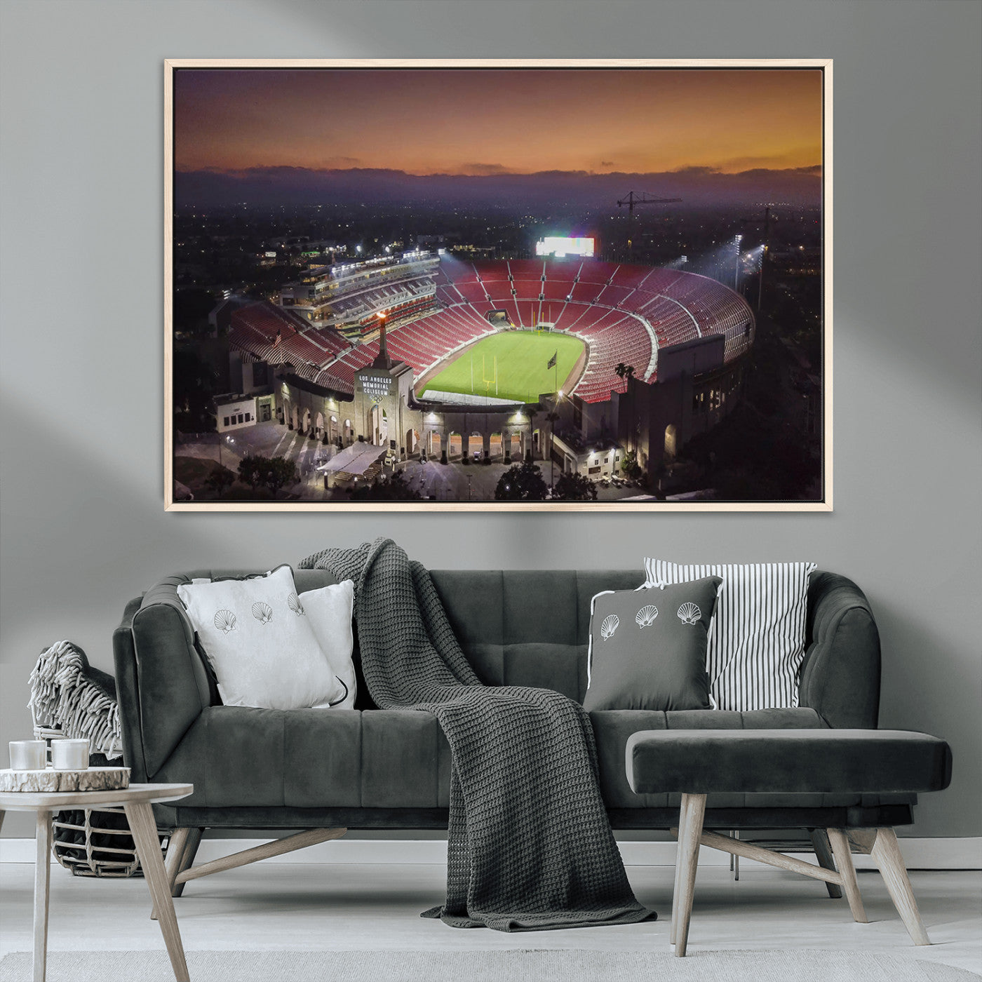 MGV-FC-36X24 - The University of Southern California USC Trojans Football Team Print - Los Angeles Memorial