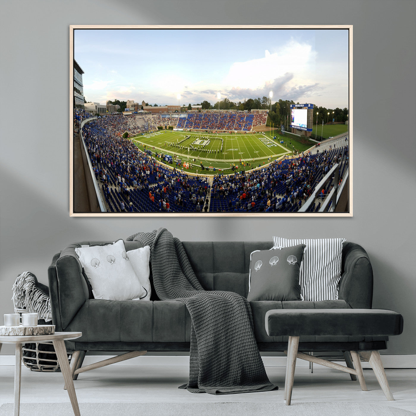 MGV-FC-36X24 - The Duke University Blue Devils Football Team Print - Durham Wallace Wade Stadium Wall Art Canvas