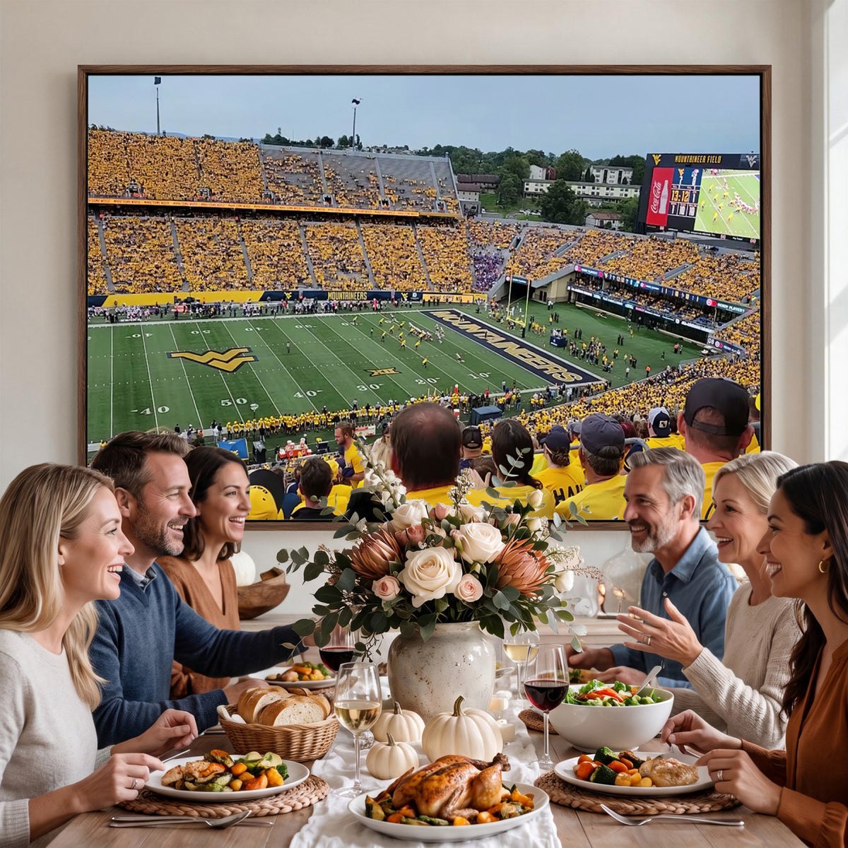 18056-MGV-CV-36X24 - Puskar Stadium Canvas Print Wall Art, Morgantown Print