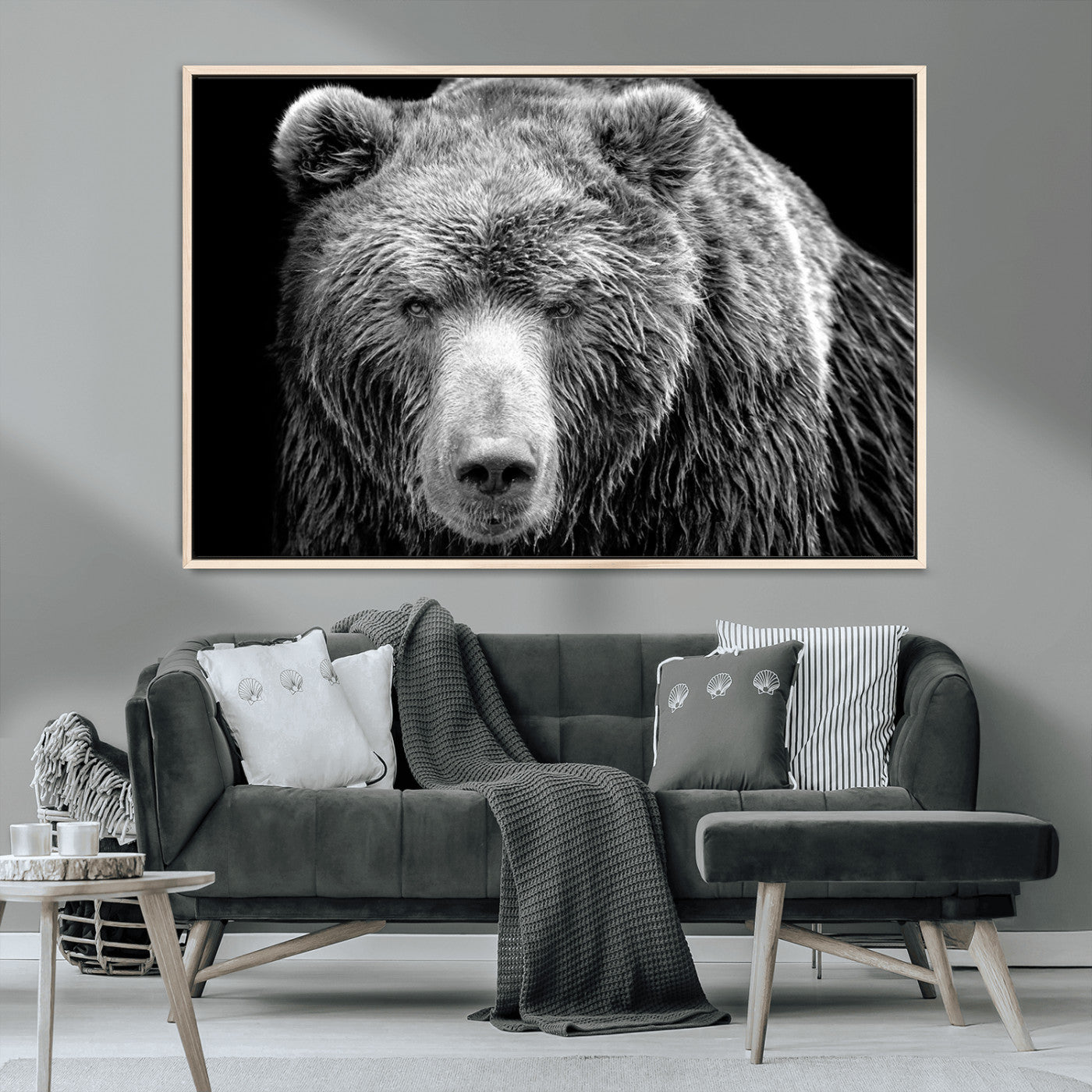 MGV-FC-36X24 - 399 Grizzly Bear Canvas Print | Ready to Hang Wall Art | Rustic Farmhouse & Cabin Decor | Wildlife