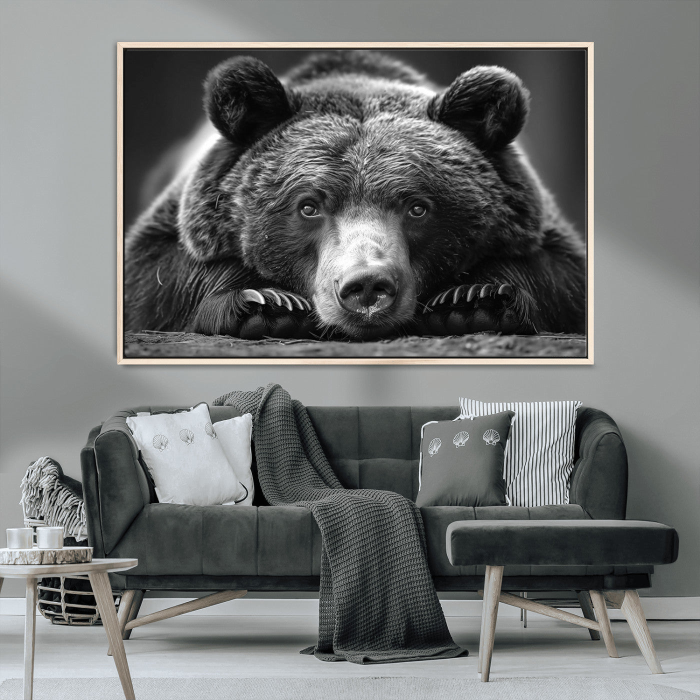 MGV-FC-36X24 - Resting Grizzly 399 Bear Canvas Print | Ready to Hang Wall Art | Rustic Cabin & Farmhouse Decor |