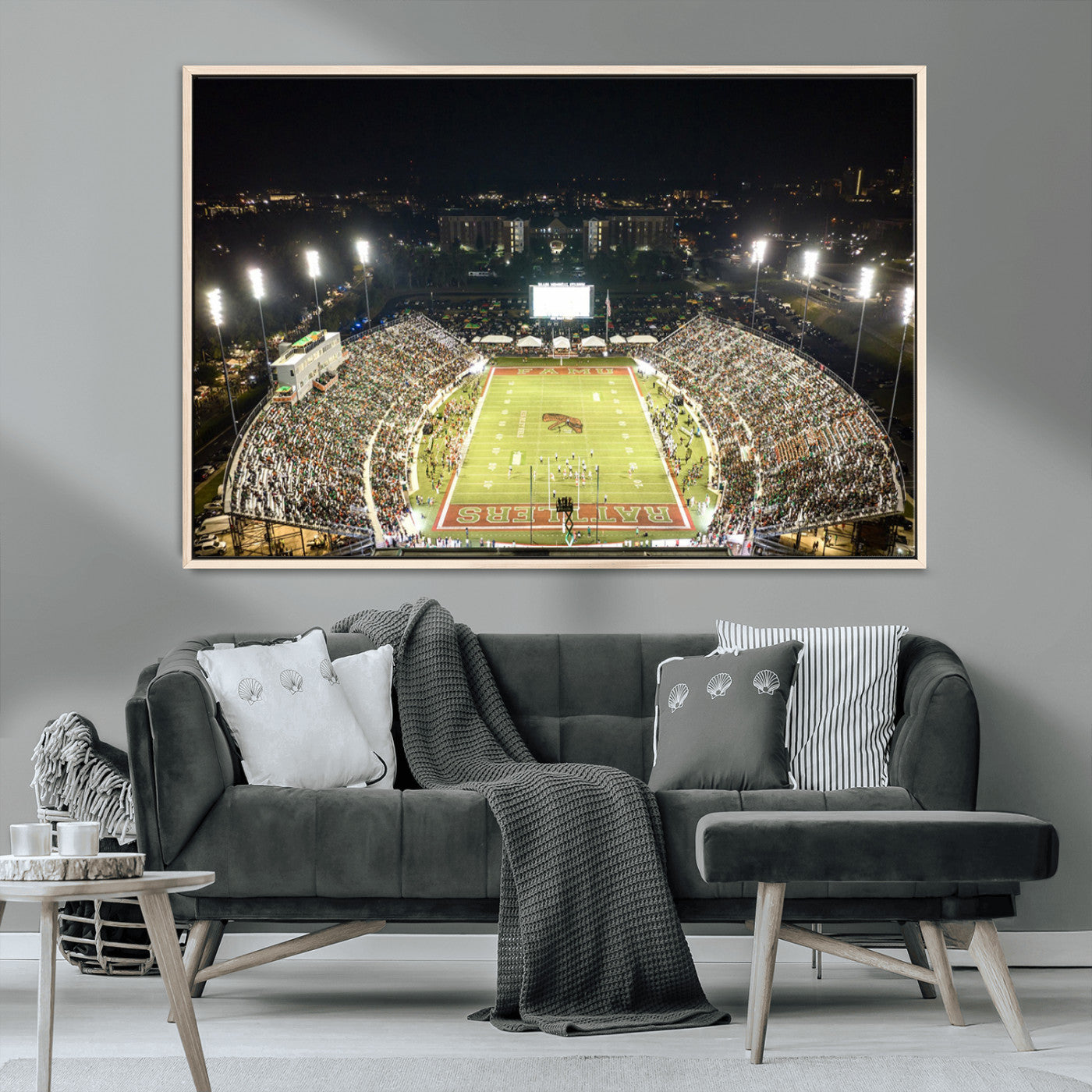 MGV-FC-36X24 - Florida A&M Rattlers Football Team Print - Tallahassee Bragg Memorial Stadium Wall Art Canvas Print