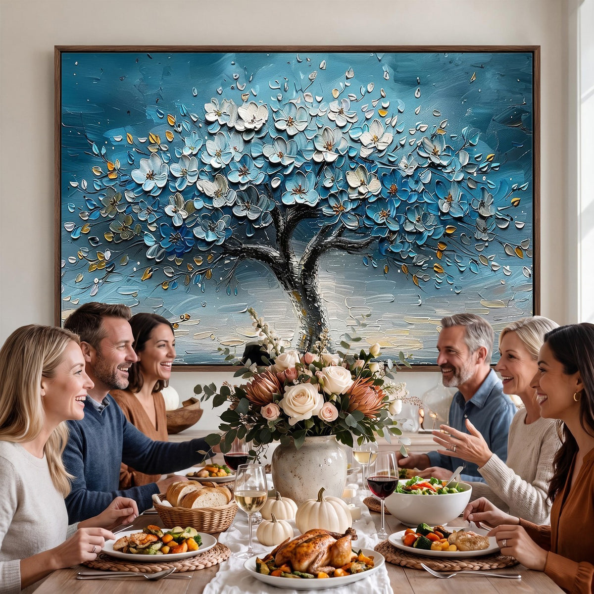 24109-_Poster-30x20 - Abstract Blooming Tree Wall Art Canvas Print, Floral Modern Home Decor
