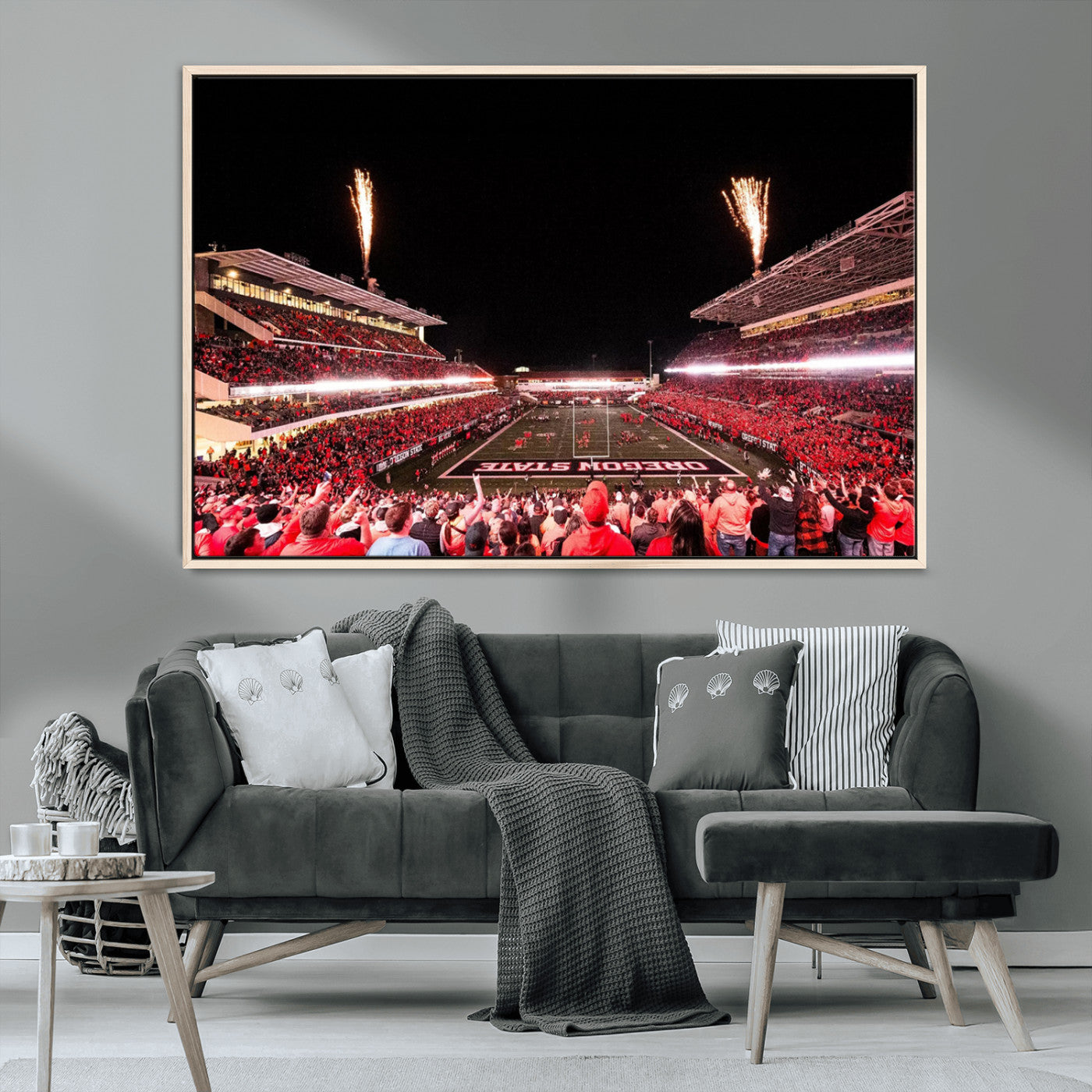 MGV-FC-36X24 - Oregon State Beavers Football Team Print - Corvallis Reser Stadium Wall Art Canvas Print