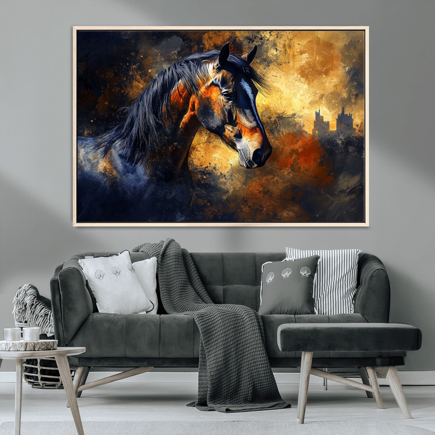 MGV-FC-36X24 - Abstract Horse Art Print - Abstract Canvas Wall Art | Perfect for Rustic Farmhouse, Modern, or