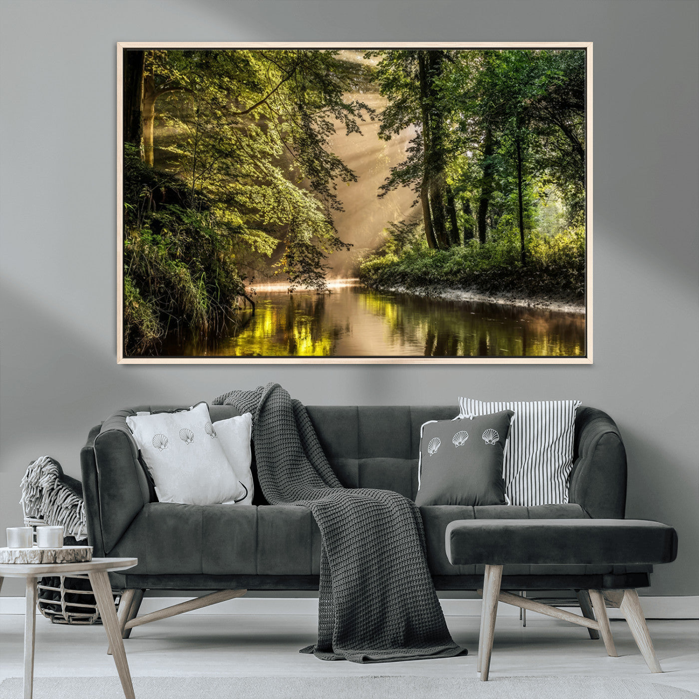MGV-FC-36X24 - Forest Wall Art Print | River Landscape Wall Art | Perfect for Farmhouse Wall Decor, Cabin Wall Art
