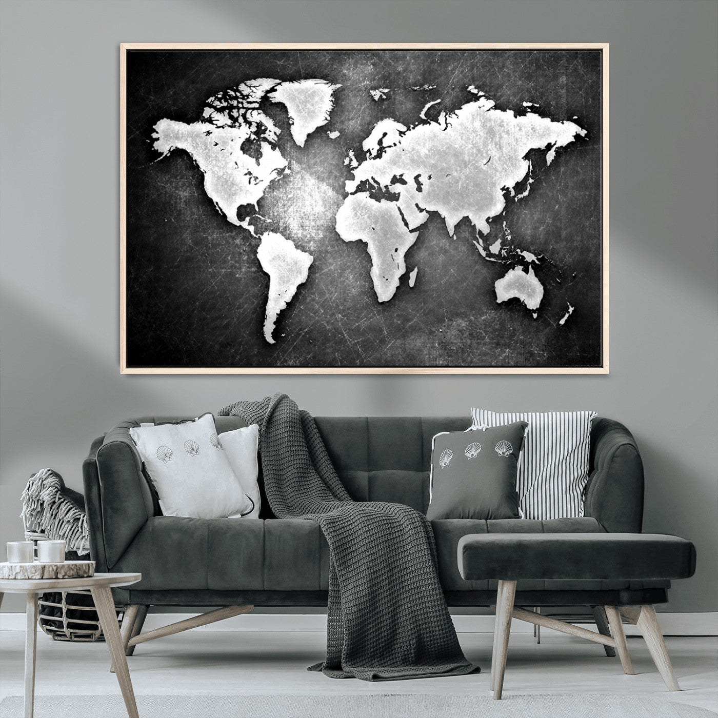 MGV-FC-36X24 - World Map Wall Art Canvas Print – Framed Wall Art for Anniversary Gift or Home Adventure Decor