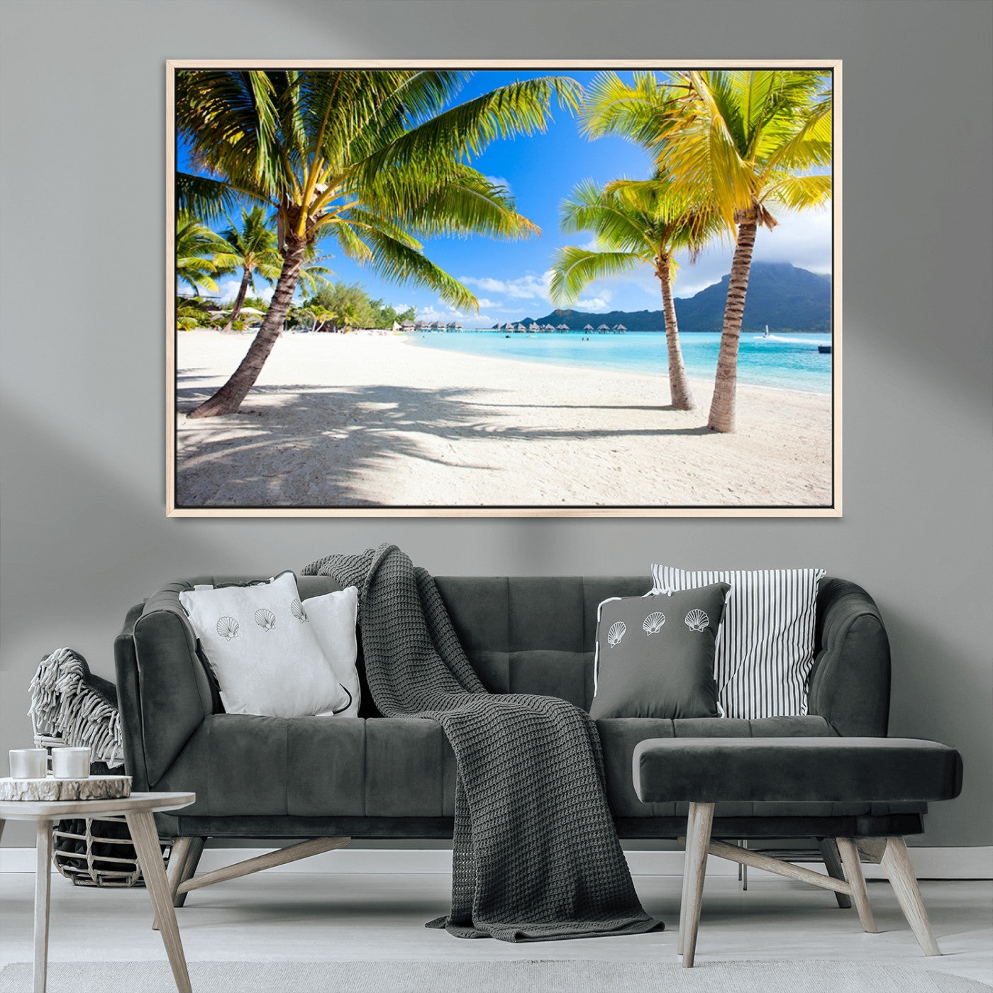 MGV-FC-36X24 - Blue Beach and Sea Wall Art Canvas Print