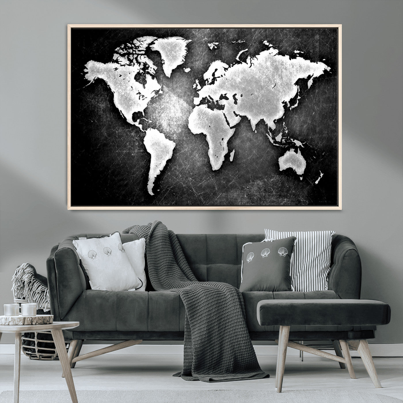 MGV-FC-36X24 - World Map Wall Art Canvas Print – Framed Wall Art for Anniversary Gift or Home Adventure Decor