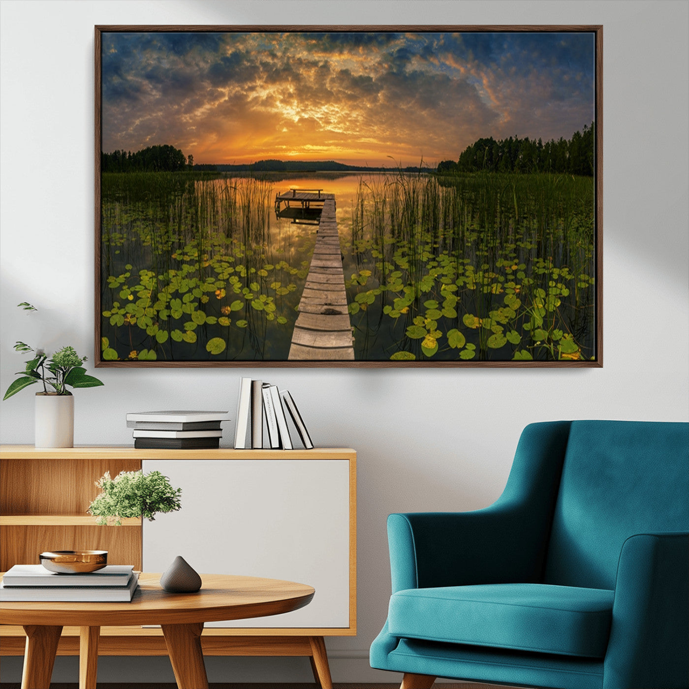 MGV-FC-36X24 - Lake and Flower Wall Art Canvas Print