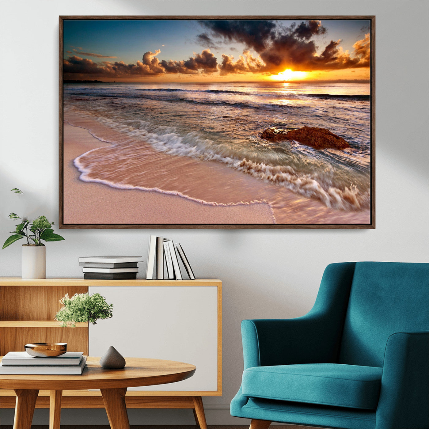MGV-FC-36X24 - Sunset on Ocean Wall Art Canvas Print