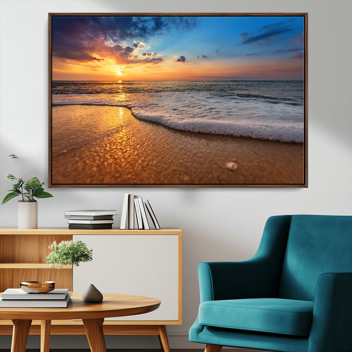MGV-FC-36X24 - Sunset and Beach at Night Wall Art Canvas Print