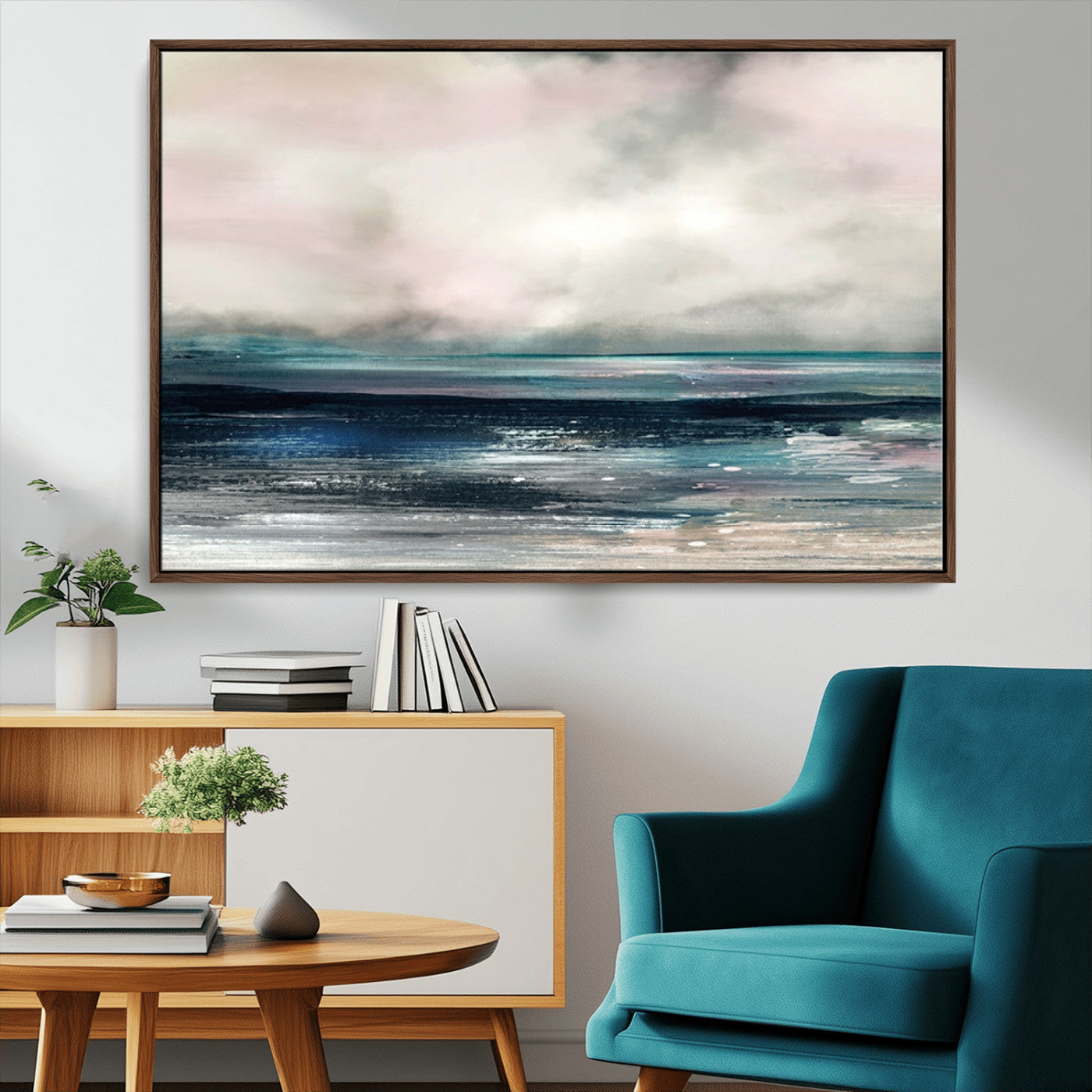 MGV-FC-36X24 - Abstract Ocean Wall Art Print – Modern Seascape Canvas Print – Minimalist Coastal Artwork