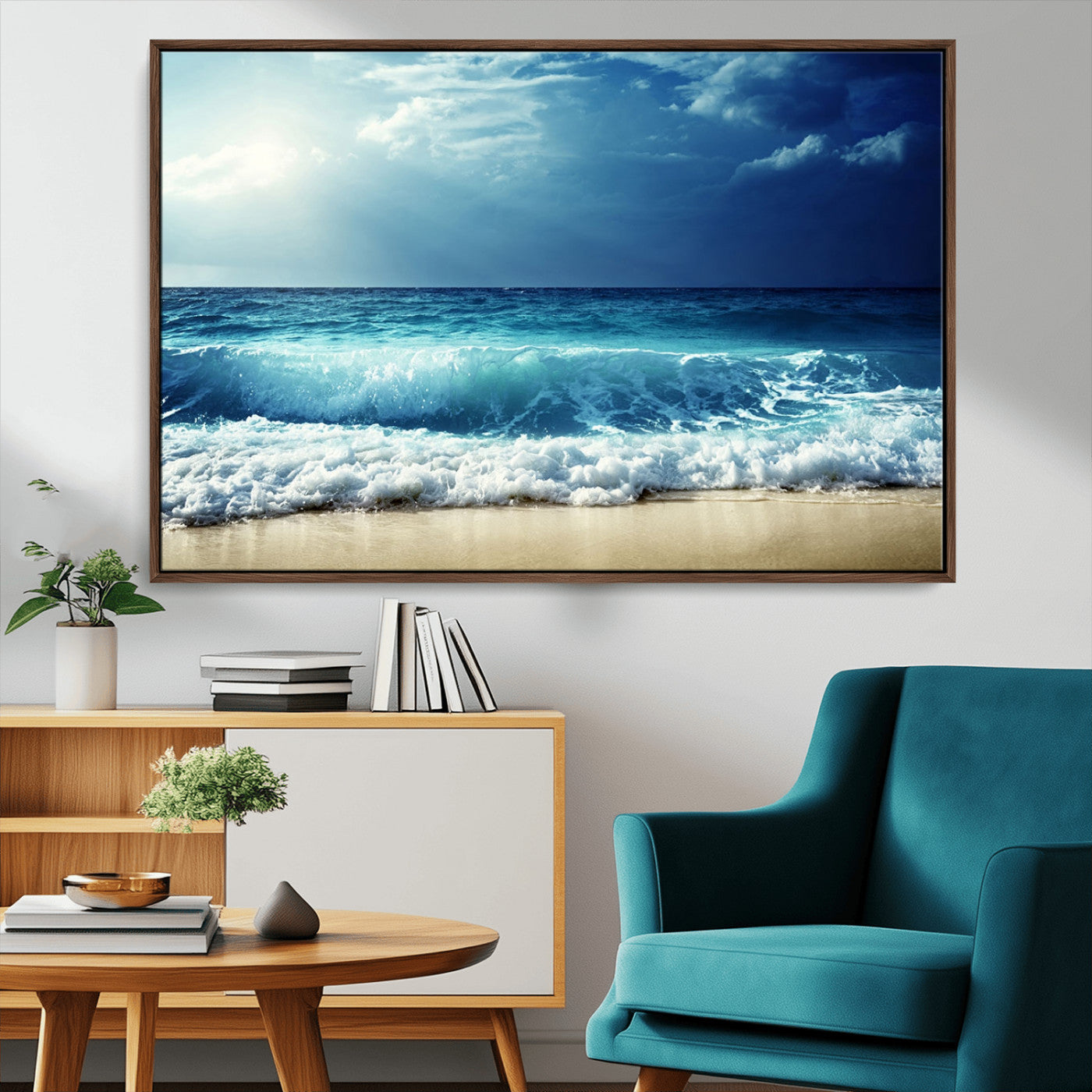 MGV-FC-36X24 - Majestic Ocean Wave Wall Art Canvas | 3 Panel Large Seascape Print for Living Room, Bedroom, Office Decor, Ready to Hang