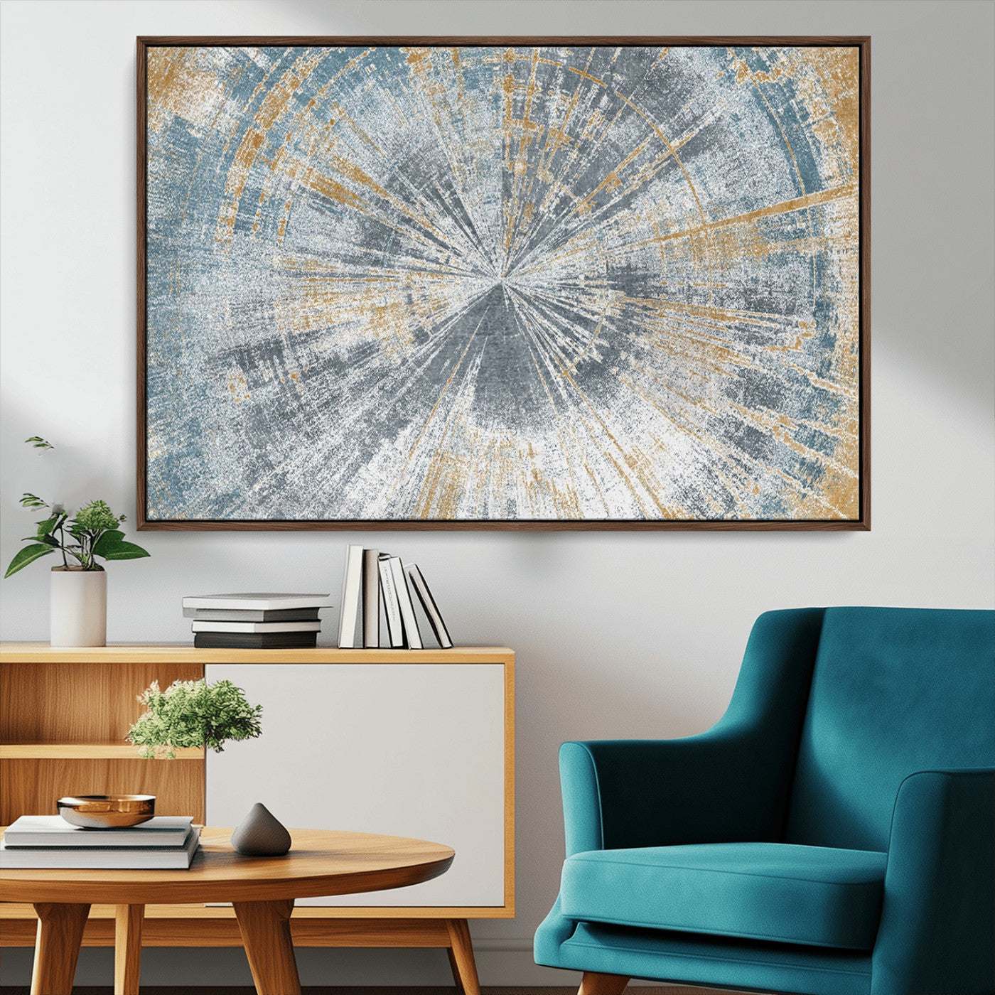 MGV-FC-36X24 - Radiant Abstract Wood Rings Canvas Art – Modern Triptych Wall Decor for Living Room or Farmhouse Decor