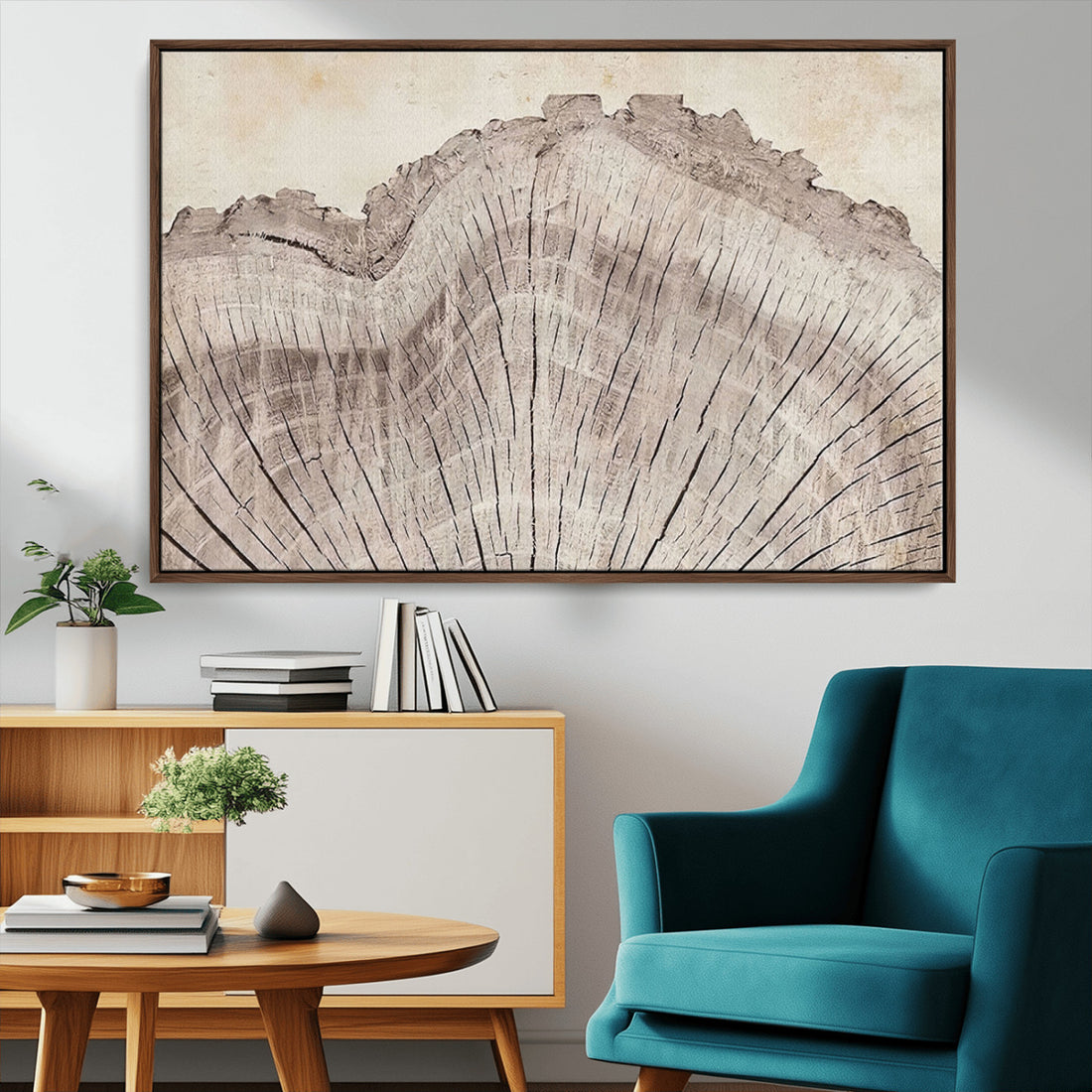 Tree Ring Wall Art Triptych, Rustic Wood Ring Canvas Print